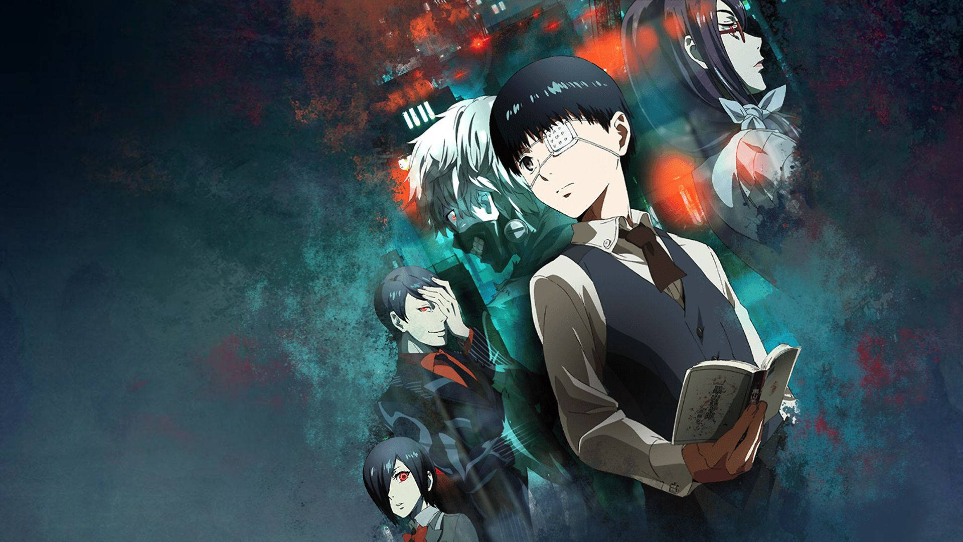 Wahusika wa Tokyo Ghoul Wakiwa na Mavazi ya Shule Picha ya Ukuta