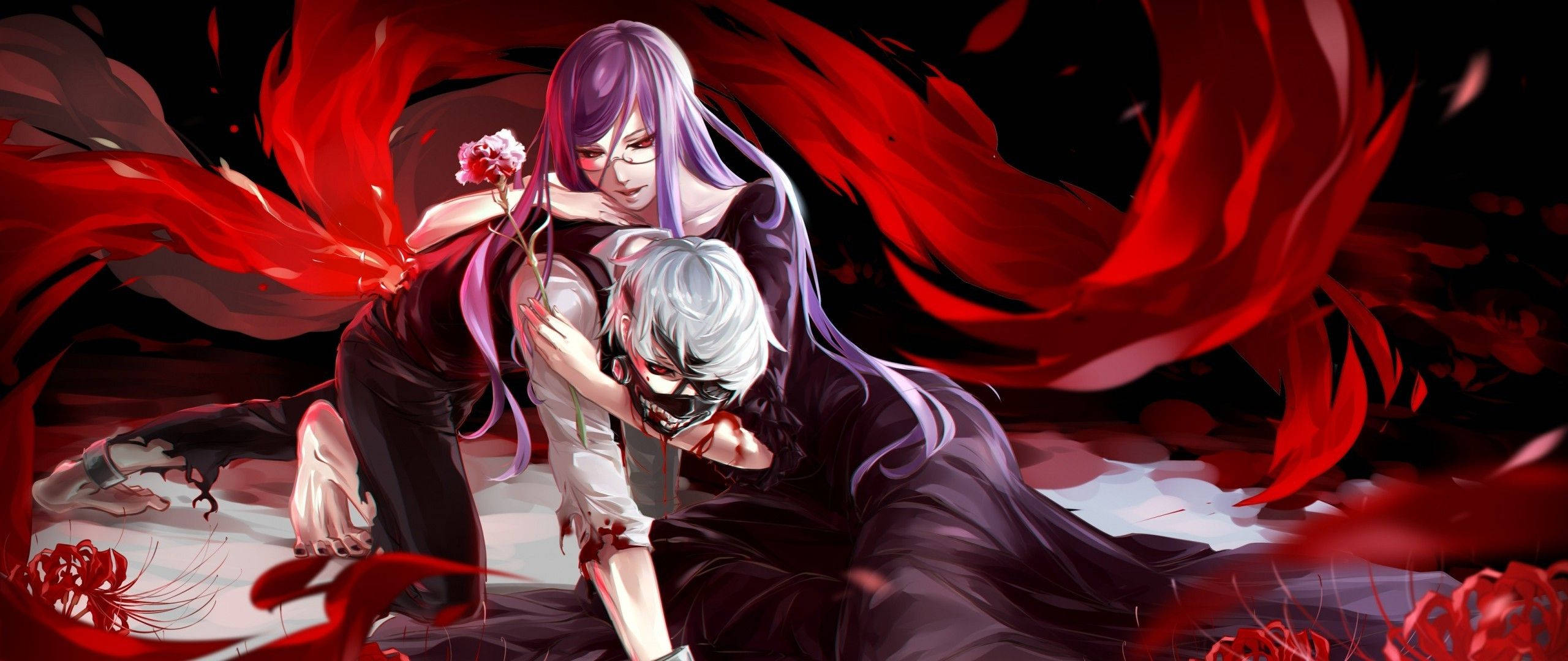 Wahusika wa Tokyo Ghoul Ken Kaneki Picha ya Ukuta
