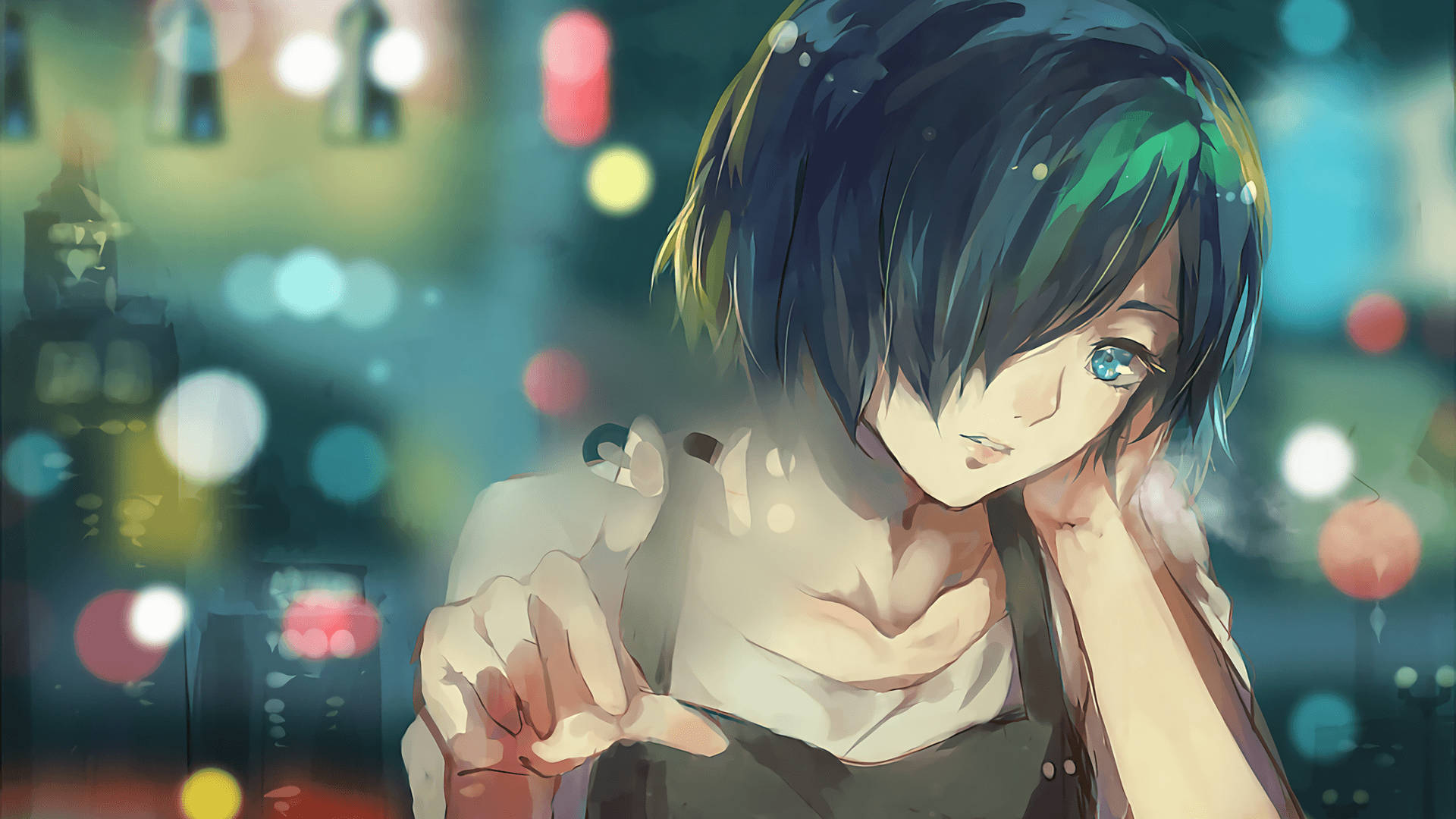 Wahusika wa Tokyo Ghoul Touka Akitabasamu Picha ya Ukuta