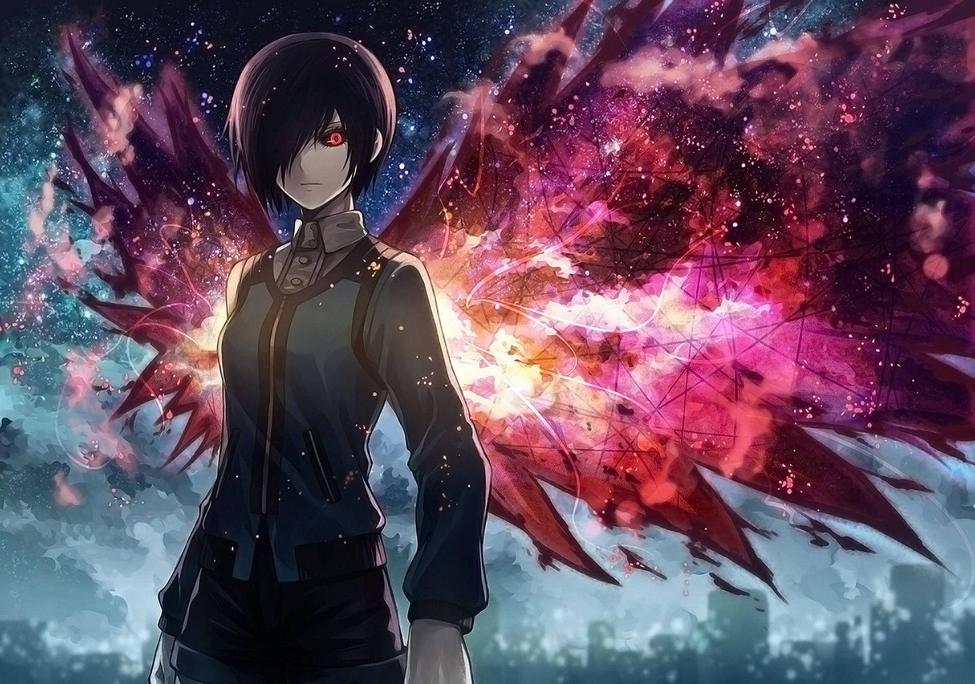 Wahusika wa Tokyo Ghoul Wenye Mabawa Yaliyoimarishwa Picha ya Ukuta