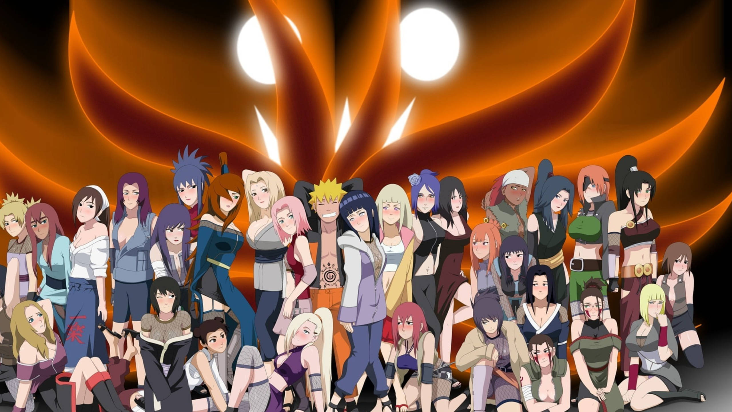 Wahusika wa Wasichana Wote wa Naruto Picha ya Ukuta