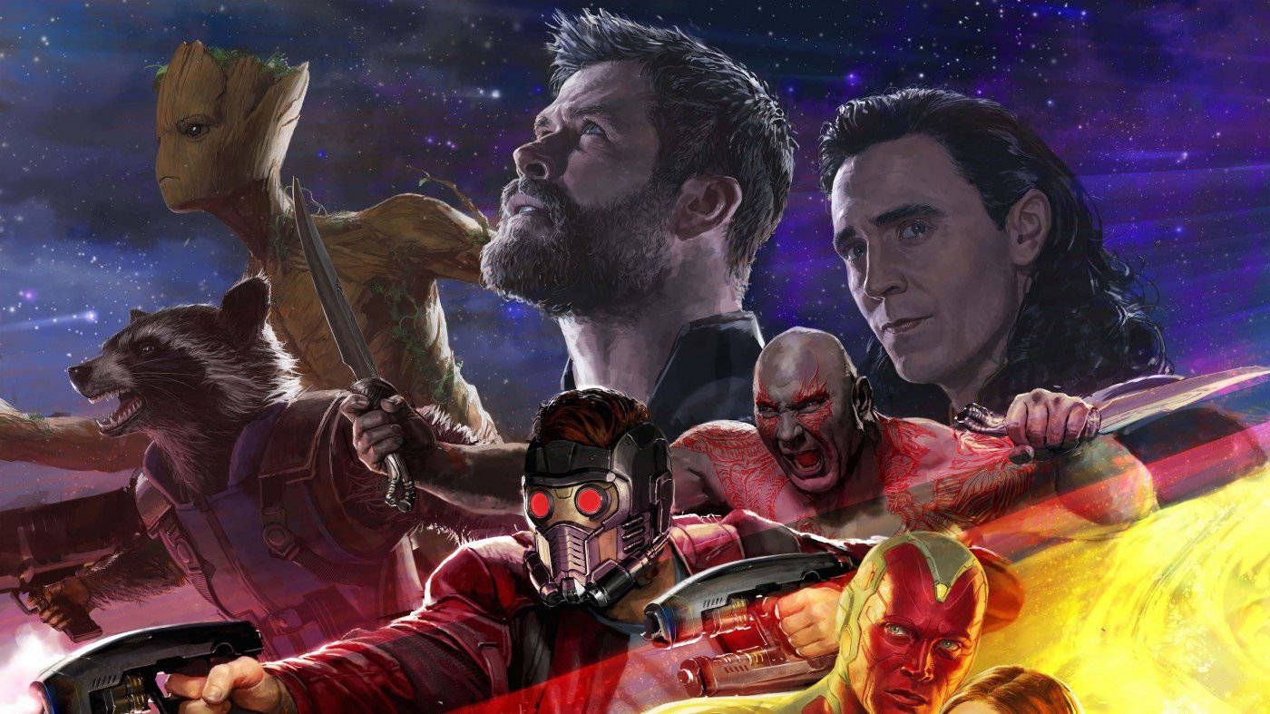 Wahusika Wakuu wa 4K Guardians Of The Galaxy Picha ya Ukuta