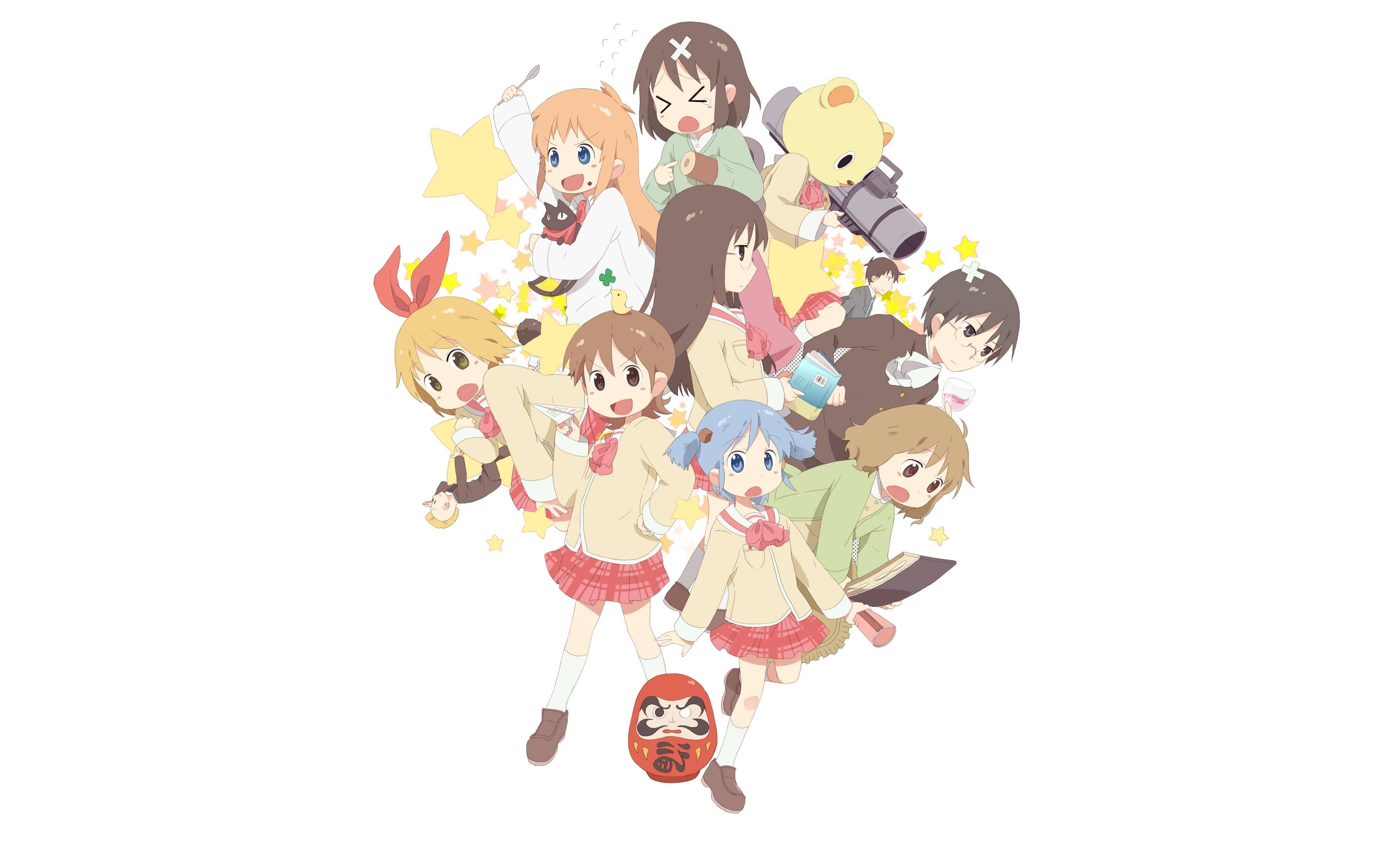 Wahusika Wakuu wa Nichijou Picha ya Ukuta