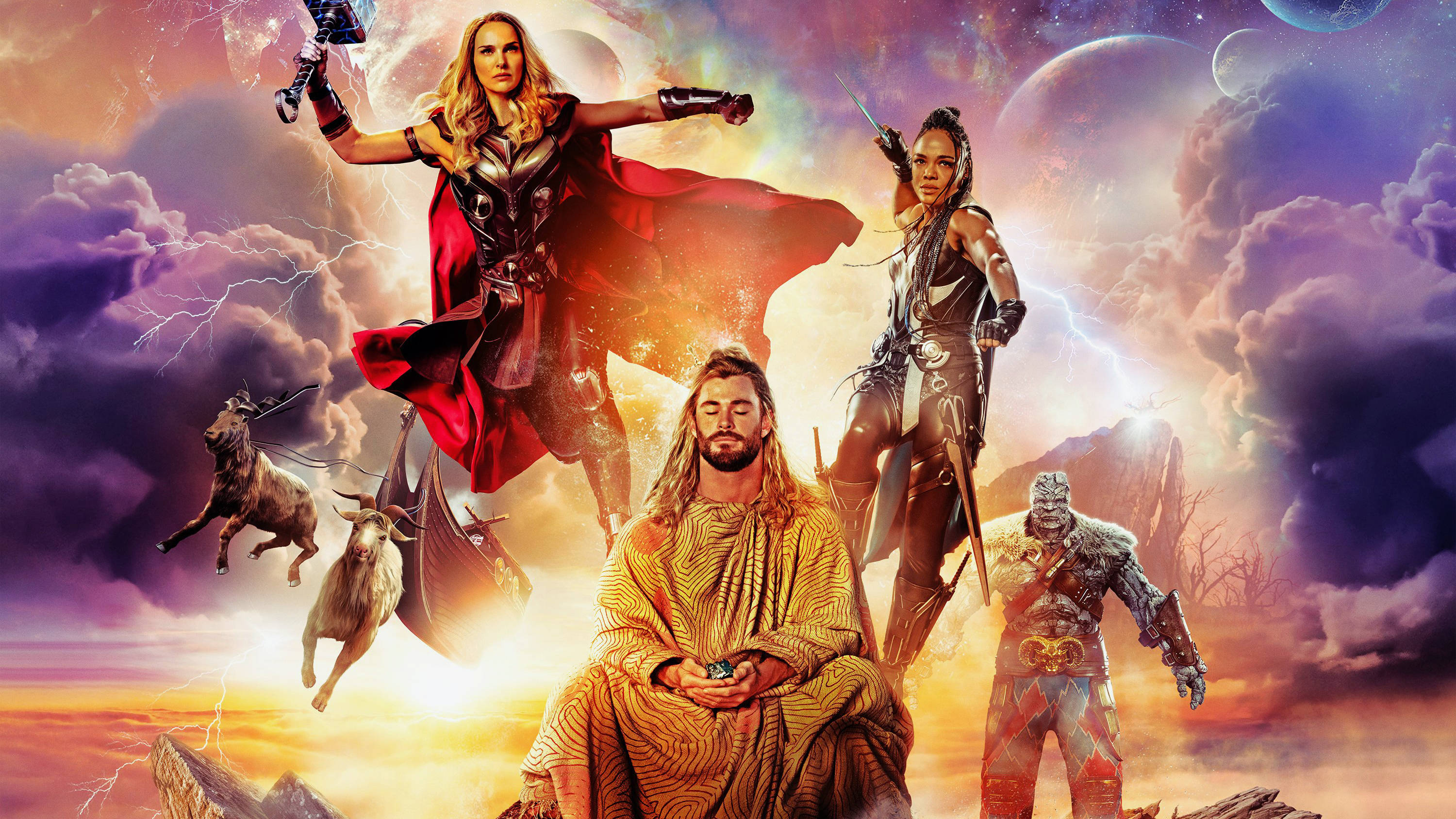 Wahusika Wakuu wa Thor Love And Thunder Picha ya Ukuta