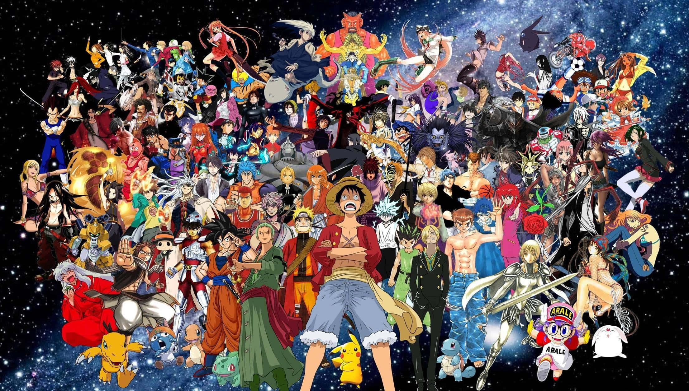 Wahusika wawili wa anime wakitembea wakiwa wameshikana mikono Picha ya Ukuta