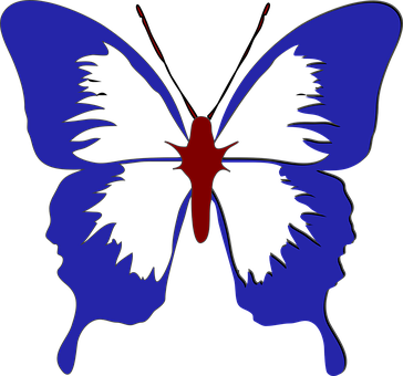 Wajibu wa Silhouette ya Blue Butterfly Picha ya Ukuta