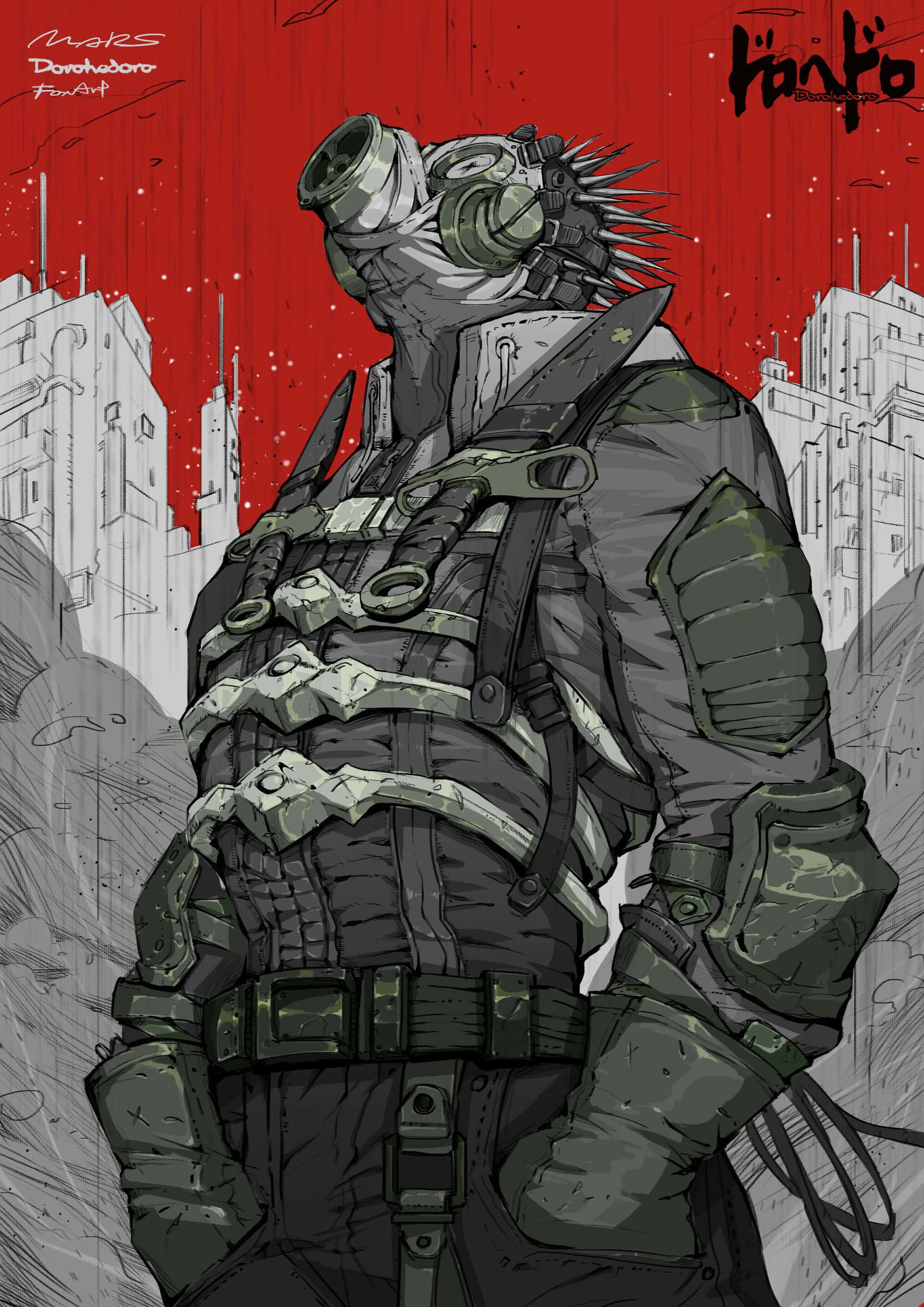 Wakati nihilism inakusanyika na mawazo, Dorohedoro inavuta mchanganyiko wa kaos na ucheshi wa mafumbo na hatua Picha ya Ukuta