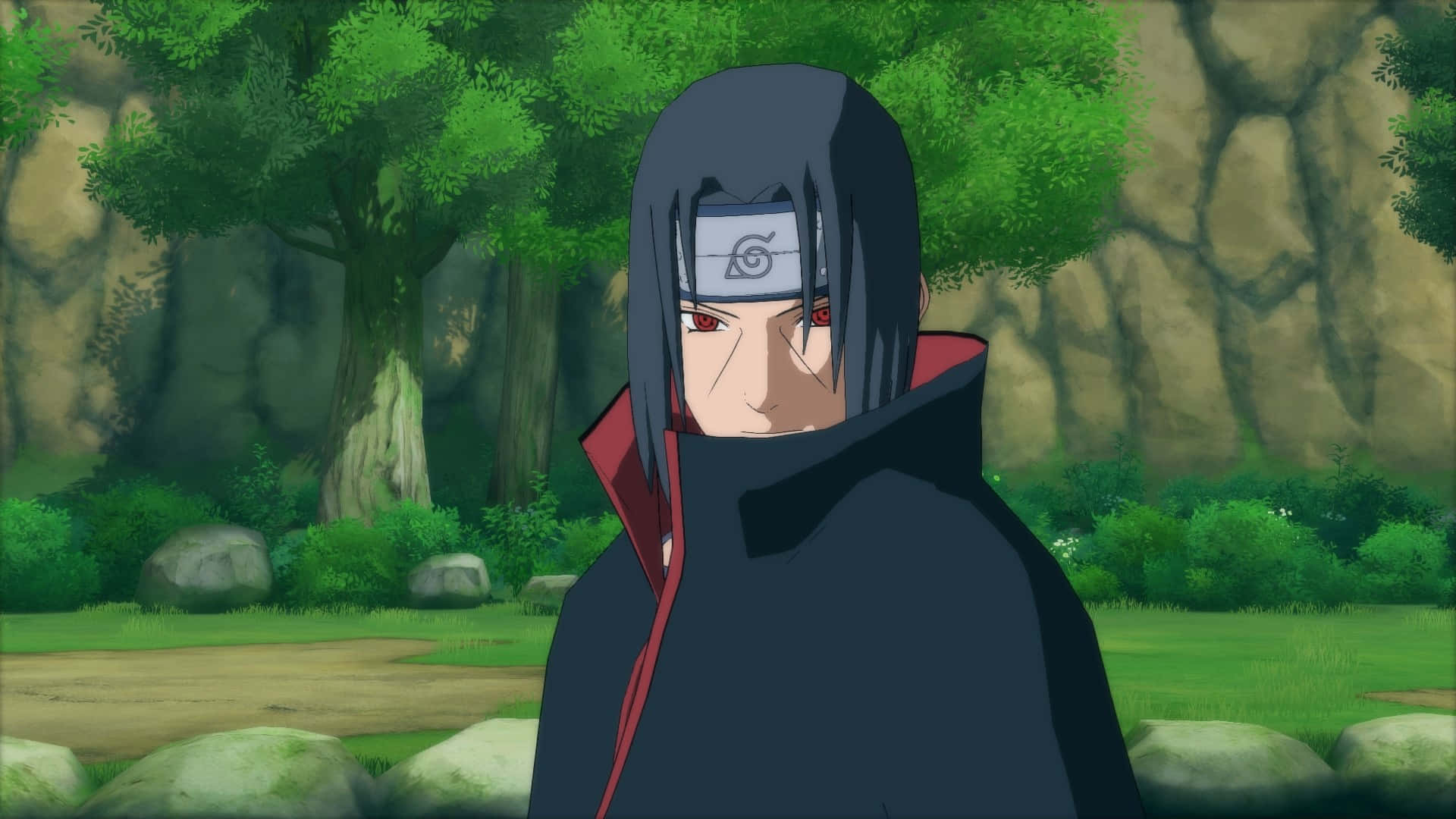 Wakati wa mkali katika ulimwengu wa Naruto Shippuden. Picha ya Ukuta