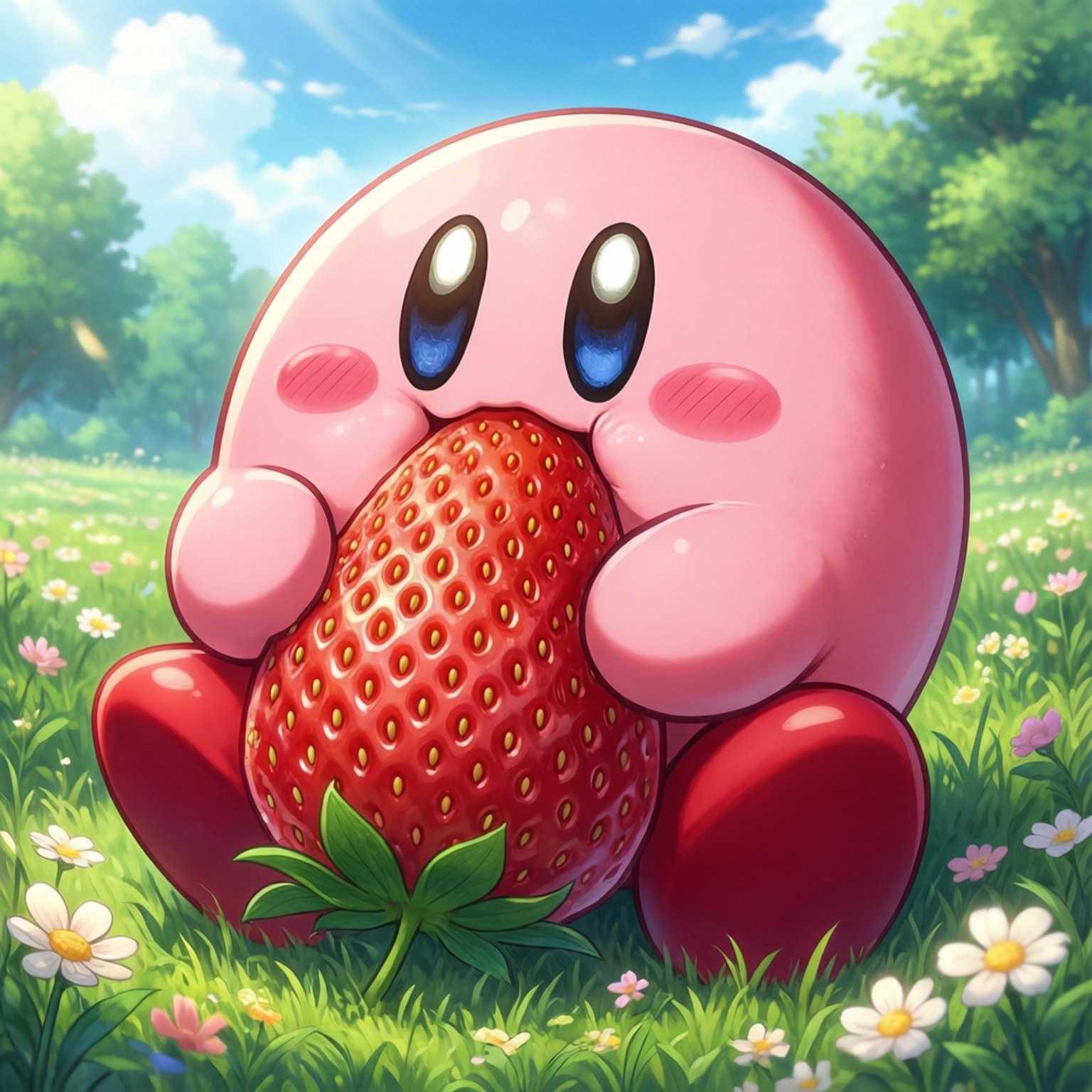 Wakati wa Vitafunio na Kirby Picha ya Ukuta