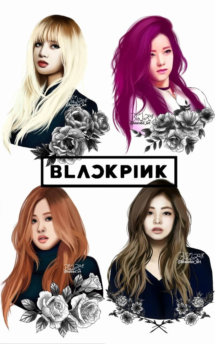 Wanachama wa Blackpink Wanaonyesha Sanaa Nzuri ya Mashabiki ya Maua Picha ya Ukuta