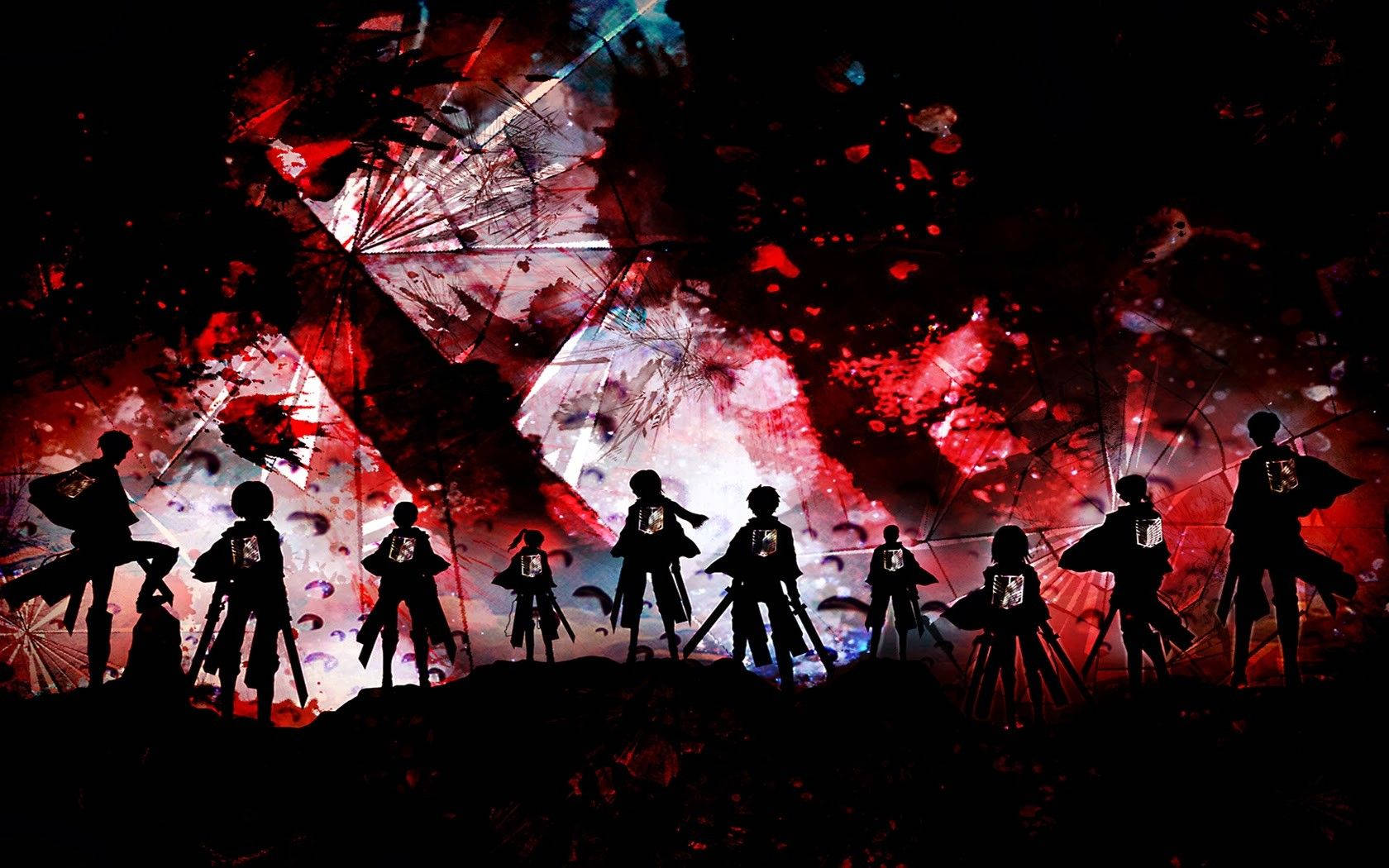 Wanachama wa Kikosi cha Upelelezi Wainuka kwa Ujasiri Dhidi ya Attack On Titan Picha ya Ukuta