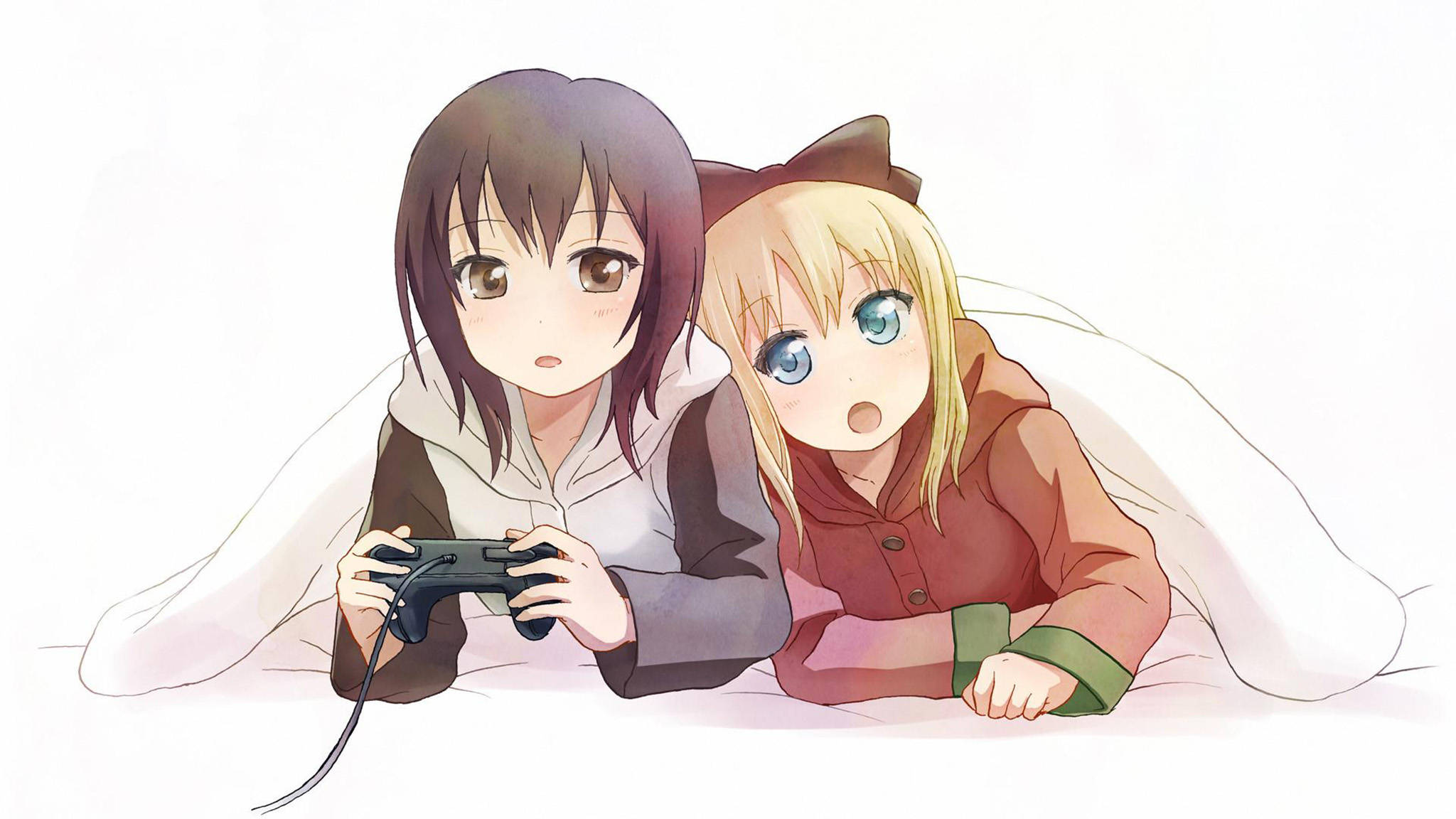 Wasagaji wa Anime Wapenzi wa Kike Picha ya Ukuta