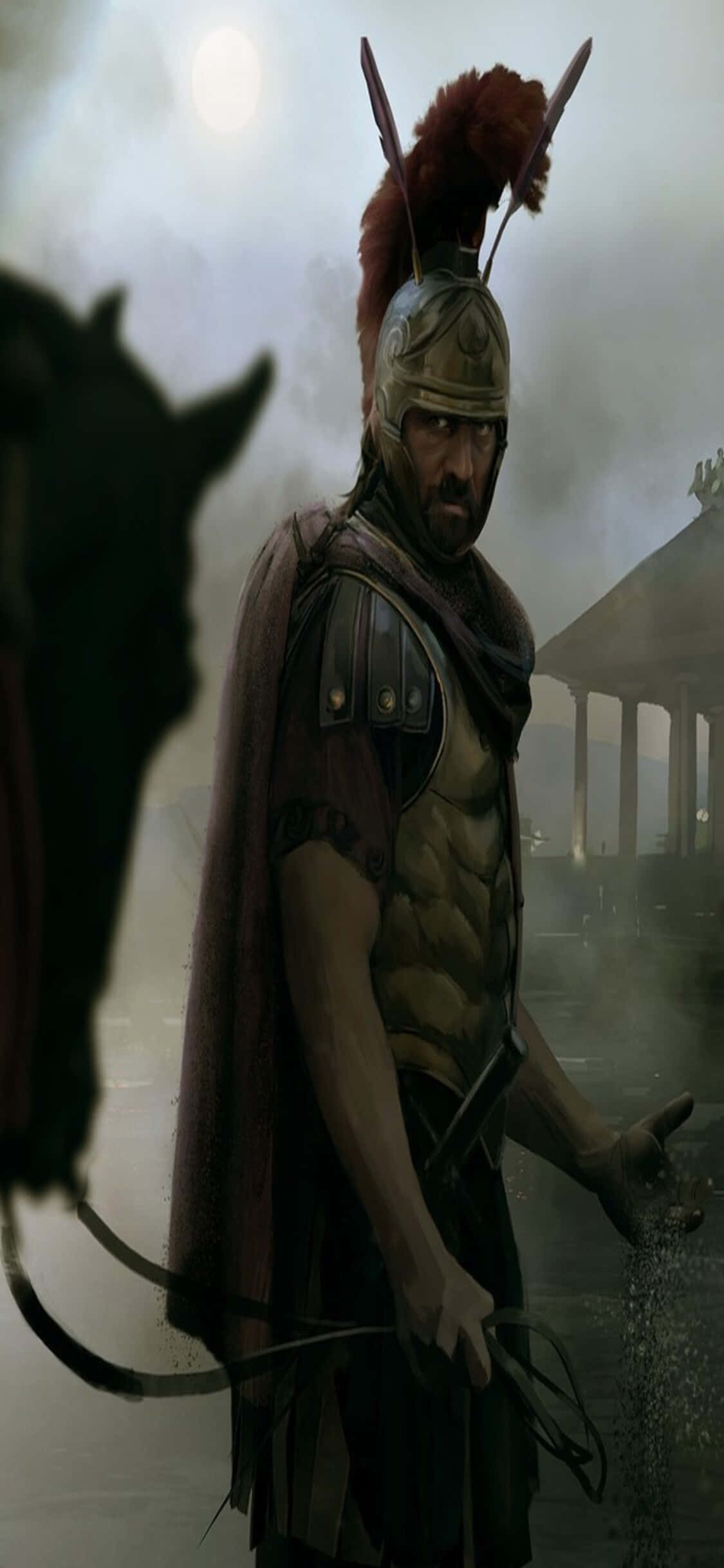 Washa himaya yako kwa mwisho wa mchezo Total War Rome 2 kwenye iPhone XS Picha ya Ukuta