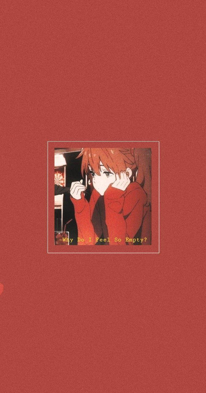 Wasichana Mrembo wa Anime PFP Nyekundu Picha ya Ukuta