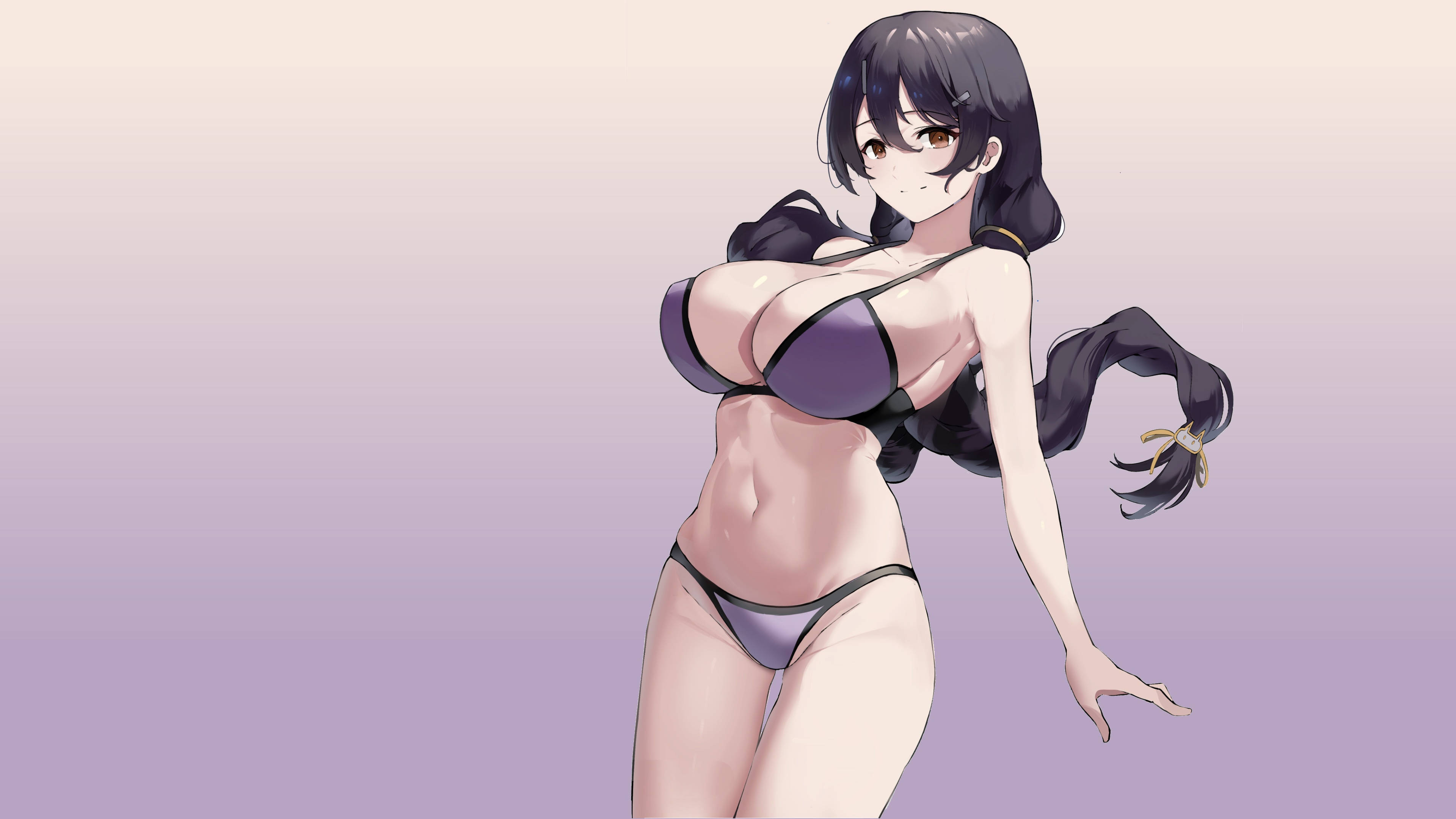 Wasichana wa Anime Matiti Bikini Picha ya Ukuta