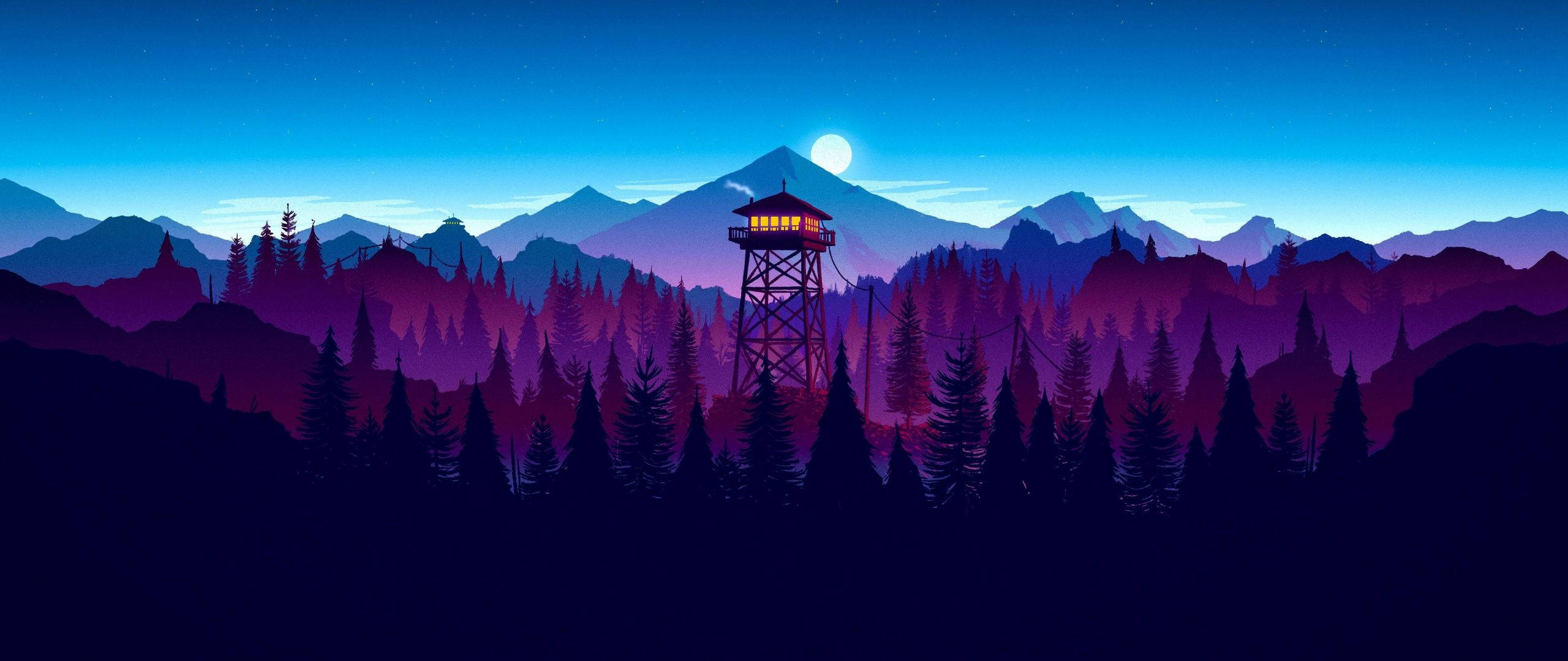 "Watching over a mysterious purple sky" Picha ya Ukuta