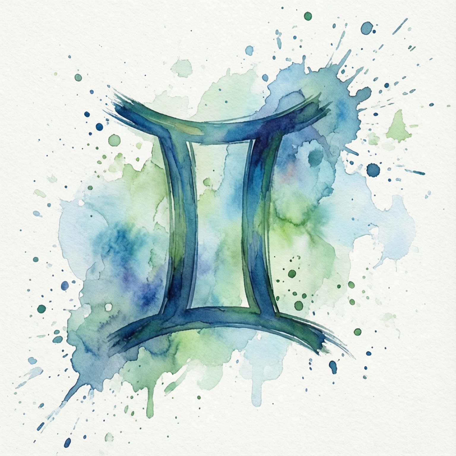 Watercolor Gemini Zodiac Picha ya Ukuta