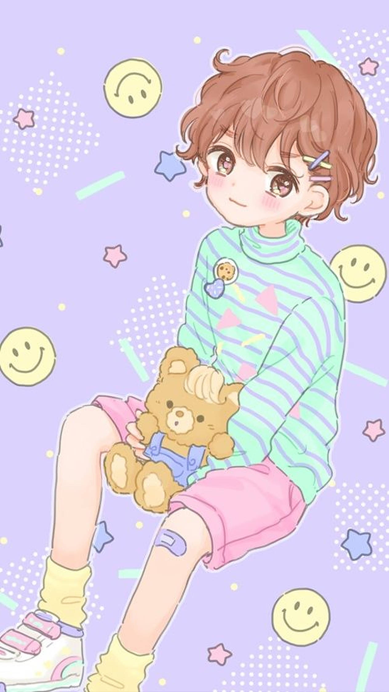 Watoto wa Anime wa Pastel Picha ya Ukuta