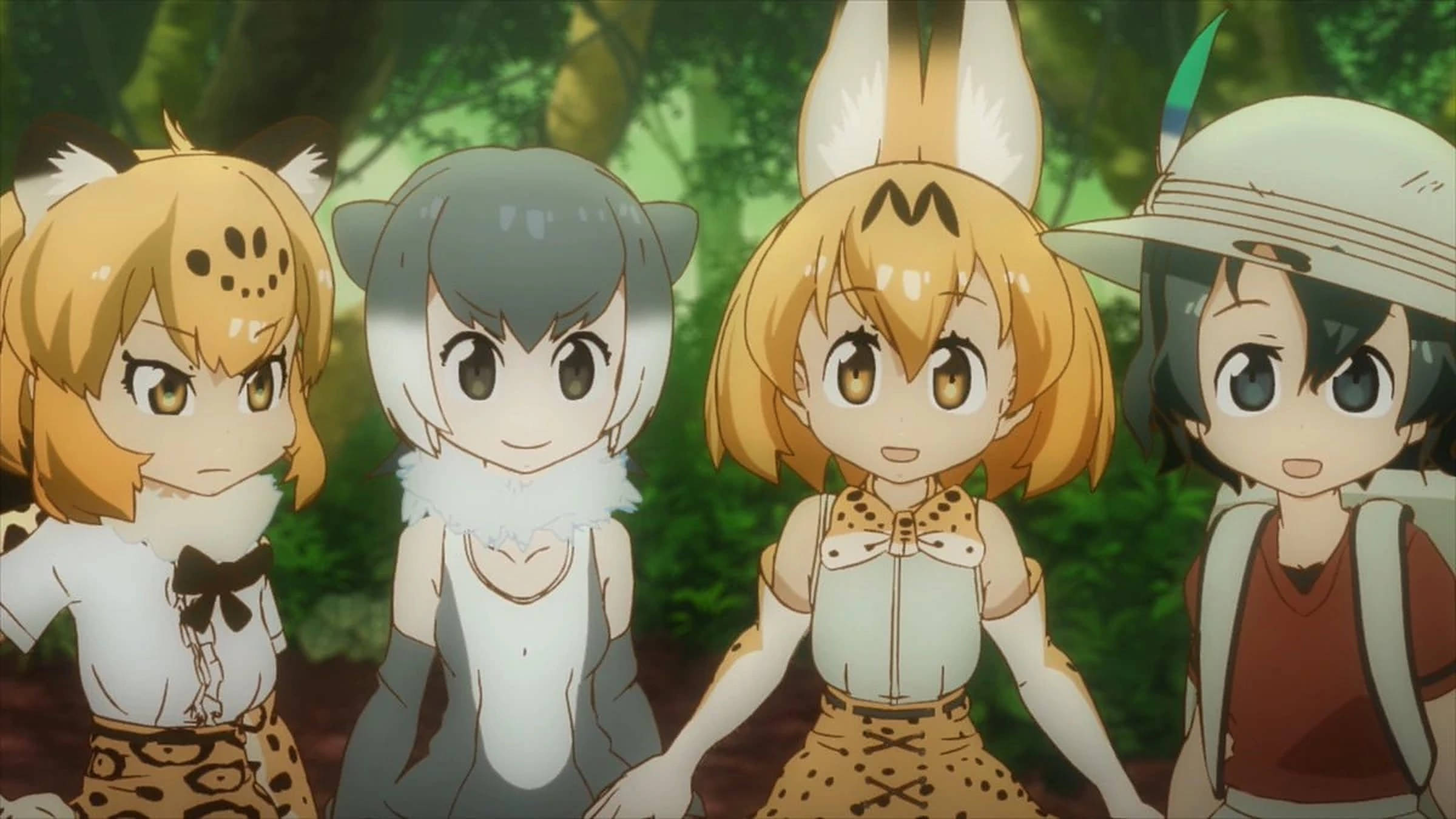 Watoto wa Anime Wakiwa Mavazi ya Wanyama Picha ya Ukuta