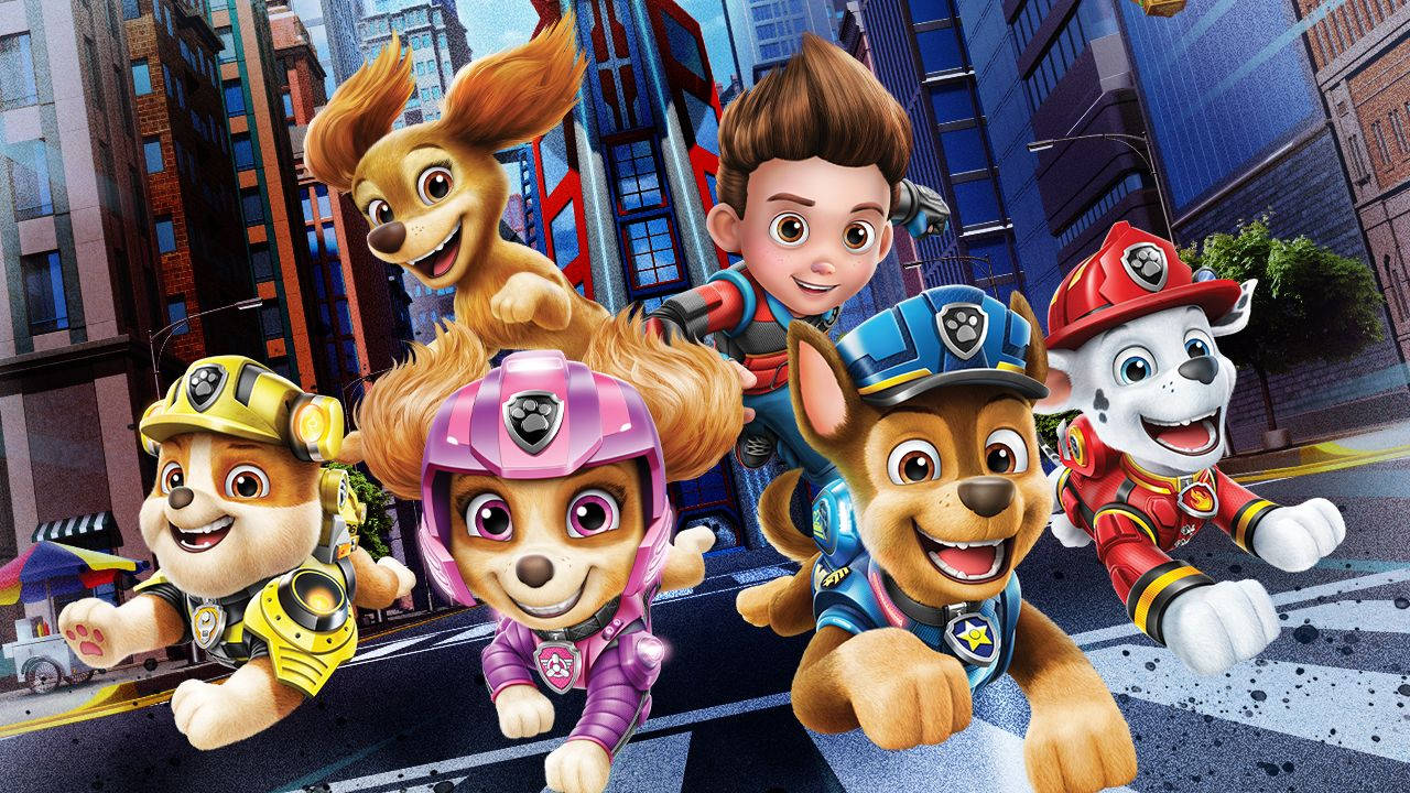 Watoto wa Paw Patrol The Movie Wakikimbia Picha ya Ukuta