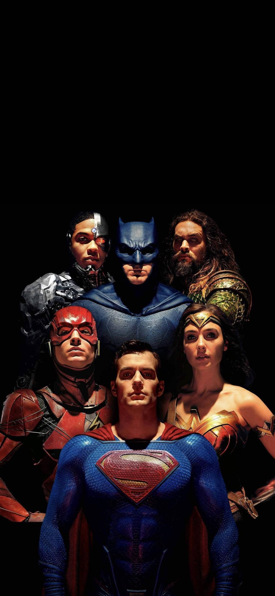 Watu wa Filamu ya Justice League Simu Picha ya Ukuta