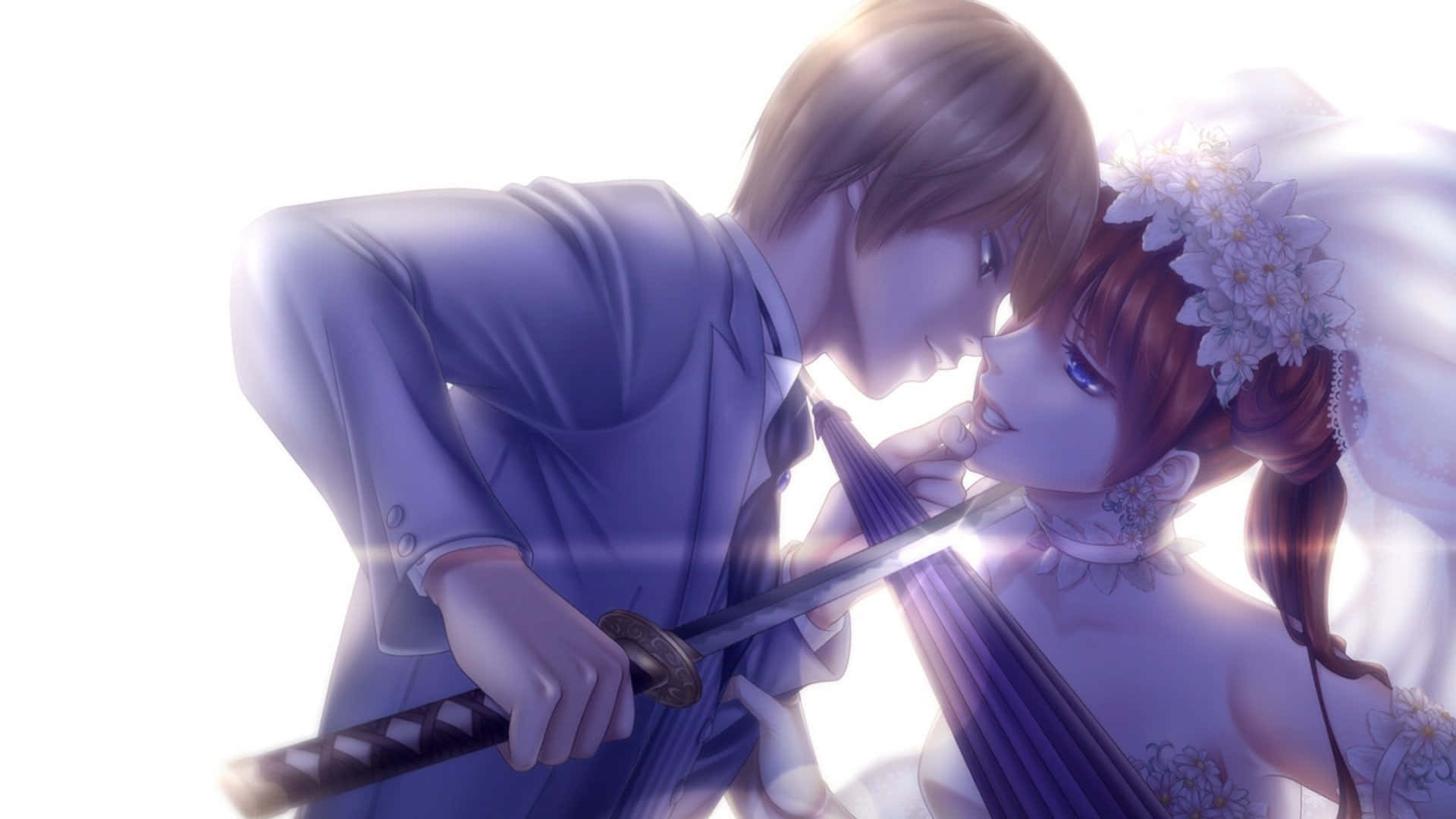 Watu Wawili wa Hadithi Wakipigana Vita Katika Mapigano ya Epic Anime Picha ya Ukuta