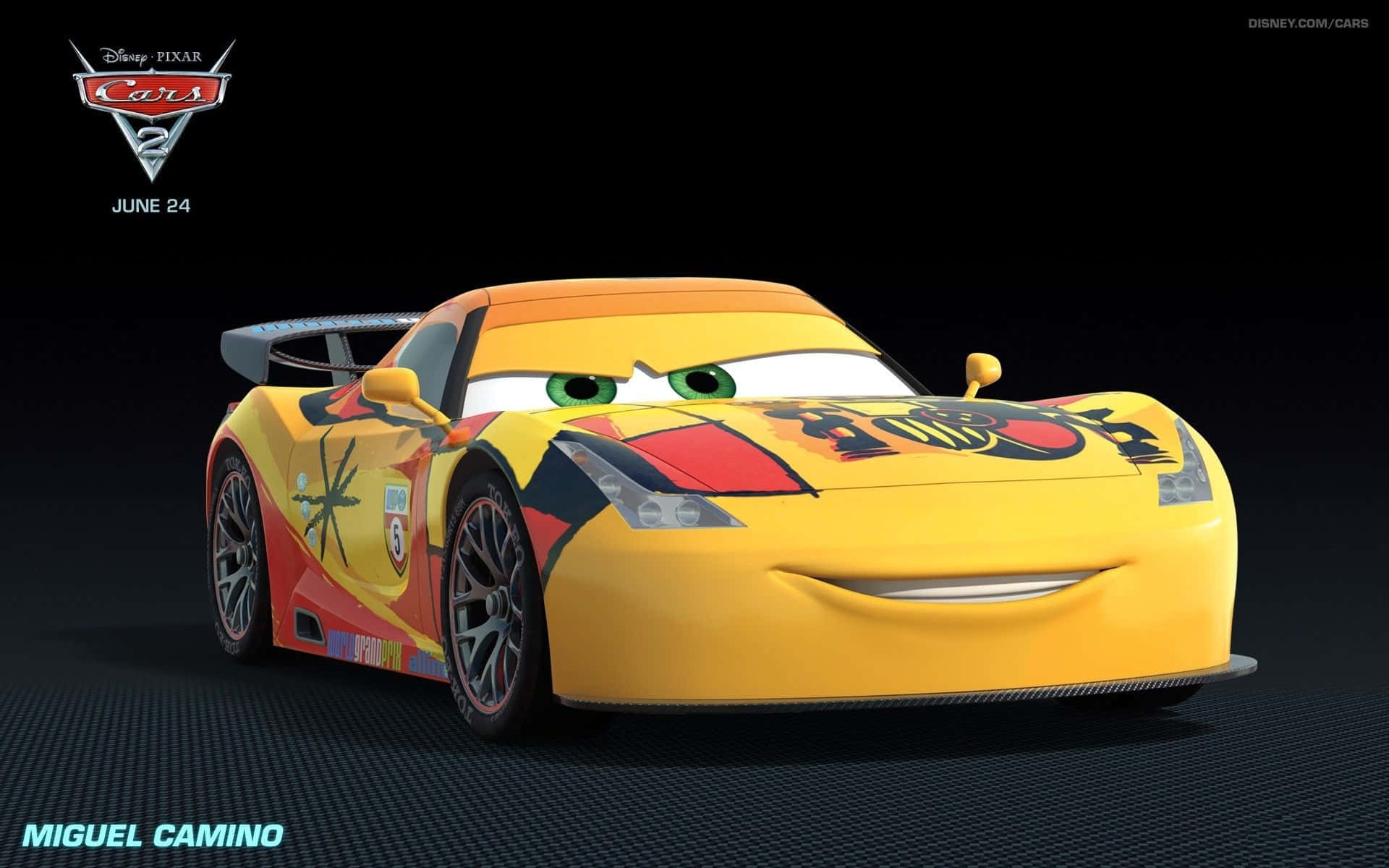 Weka mguu wako kwenye mwendo na kikundi cha Cars 2. Picha ya Ukuta