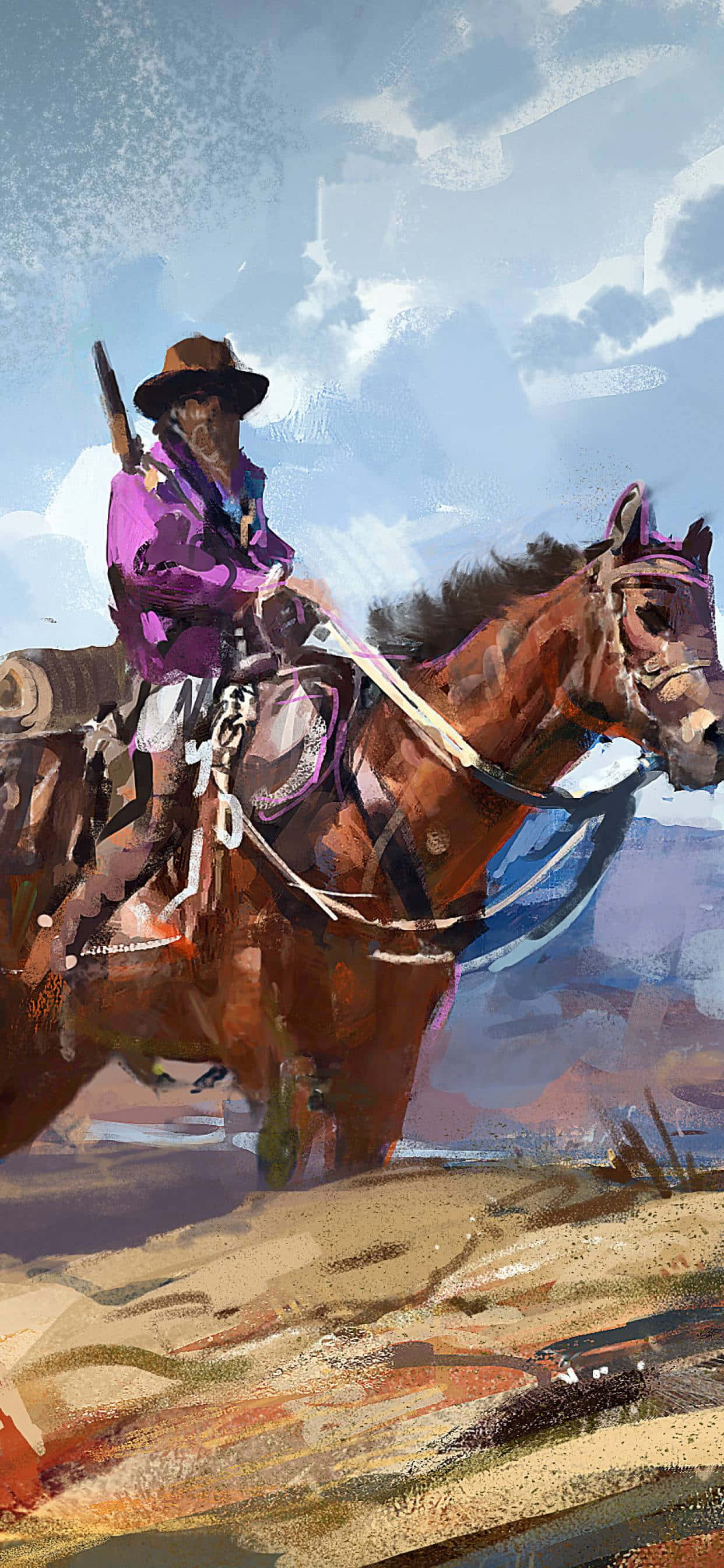 Western Cowboy iPhone Picha ya Ukuta