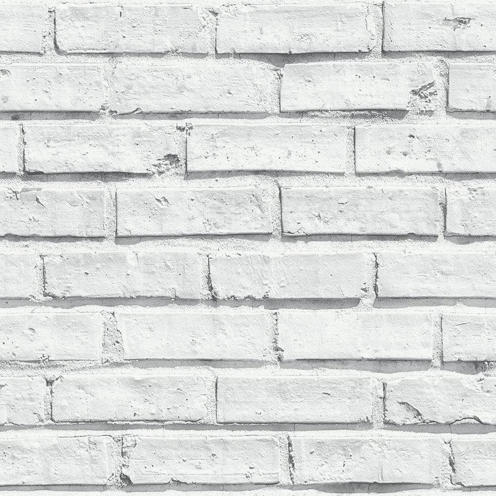 White Plain Brick Wall Picha ya Ukuta