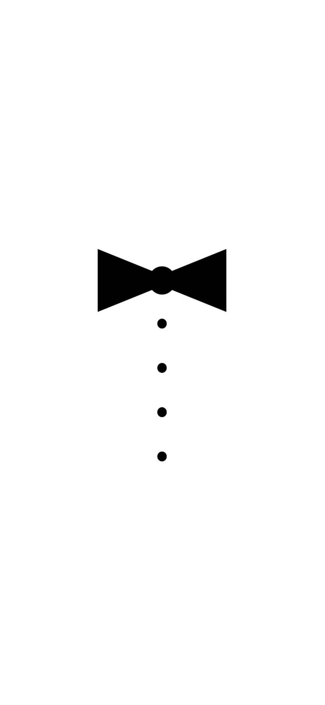 White With Black Bow Tie iPhone Picha ya Ukuta