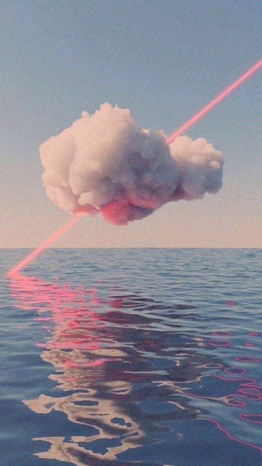 Wingu la Aesthetic na Maji Tulivu Picha ya Ukuta