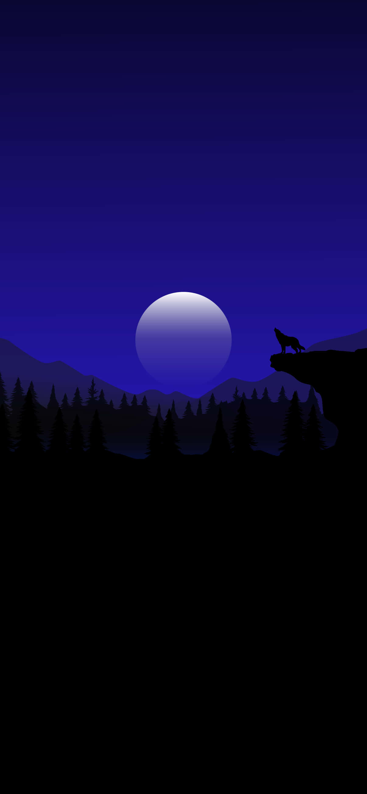 Wolf Moon Pixel 3XL AMOLED Background Picha ya Ukuta
