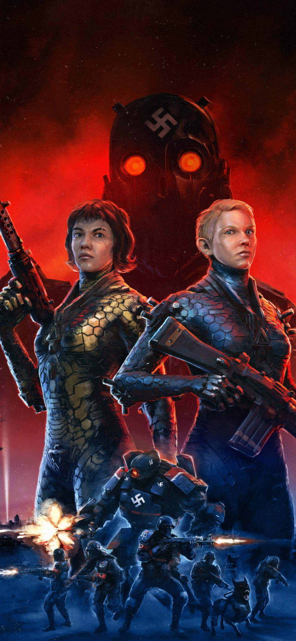 Wolfenstein II the New Colossus kwenye iPhone Xs Picha ya Ukuta