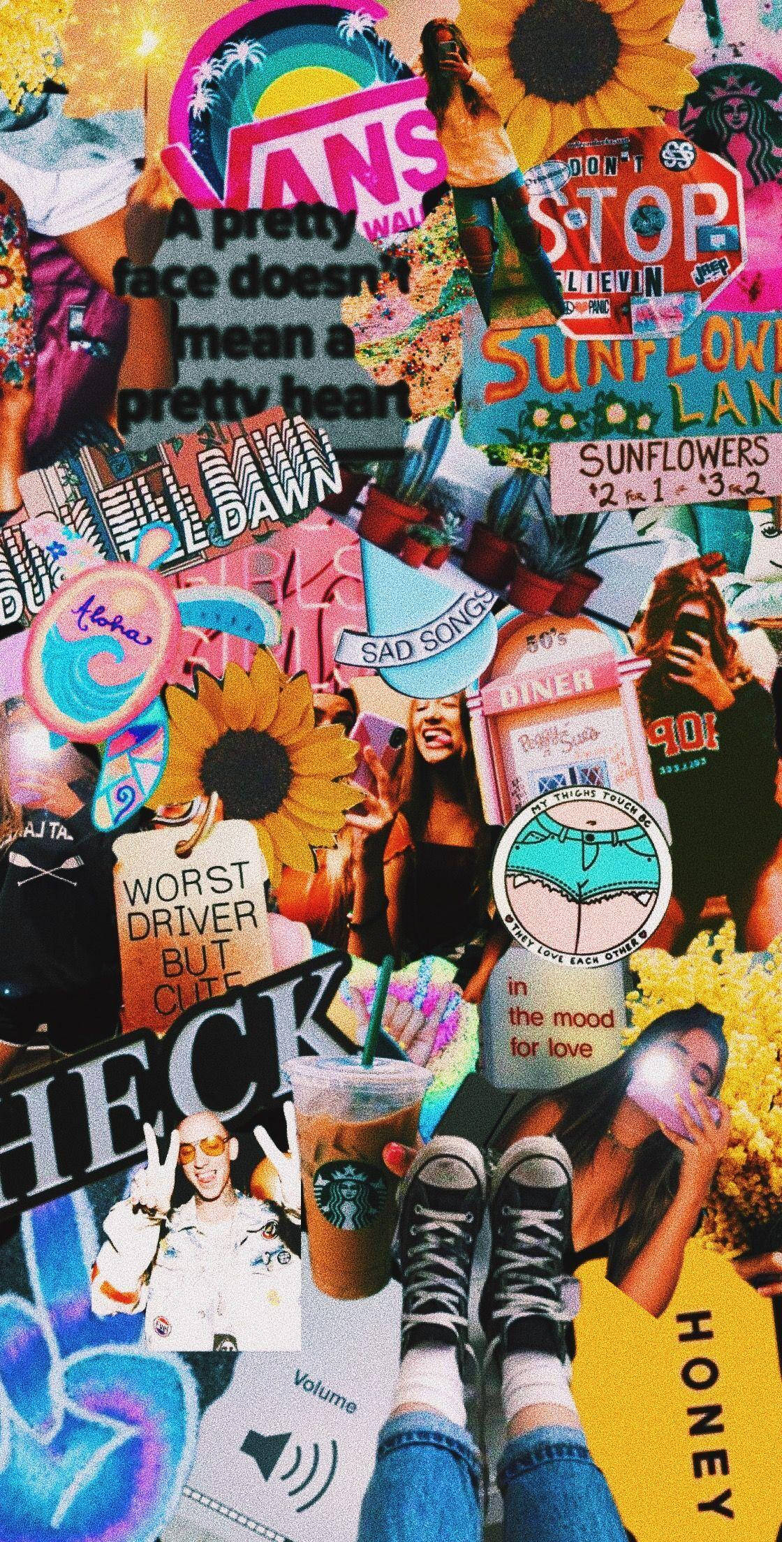 Worst Driver Lakini Mrembo Aesthetic VSCO Collage Picha ya Ukuta