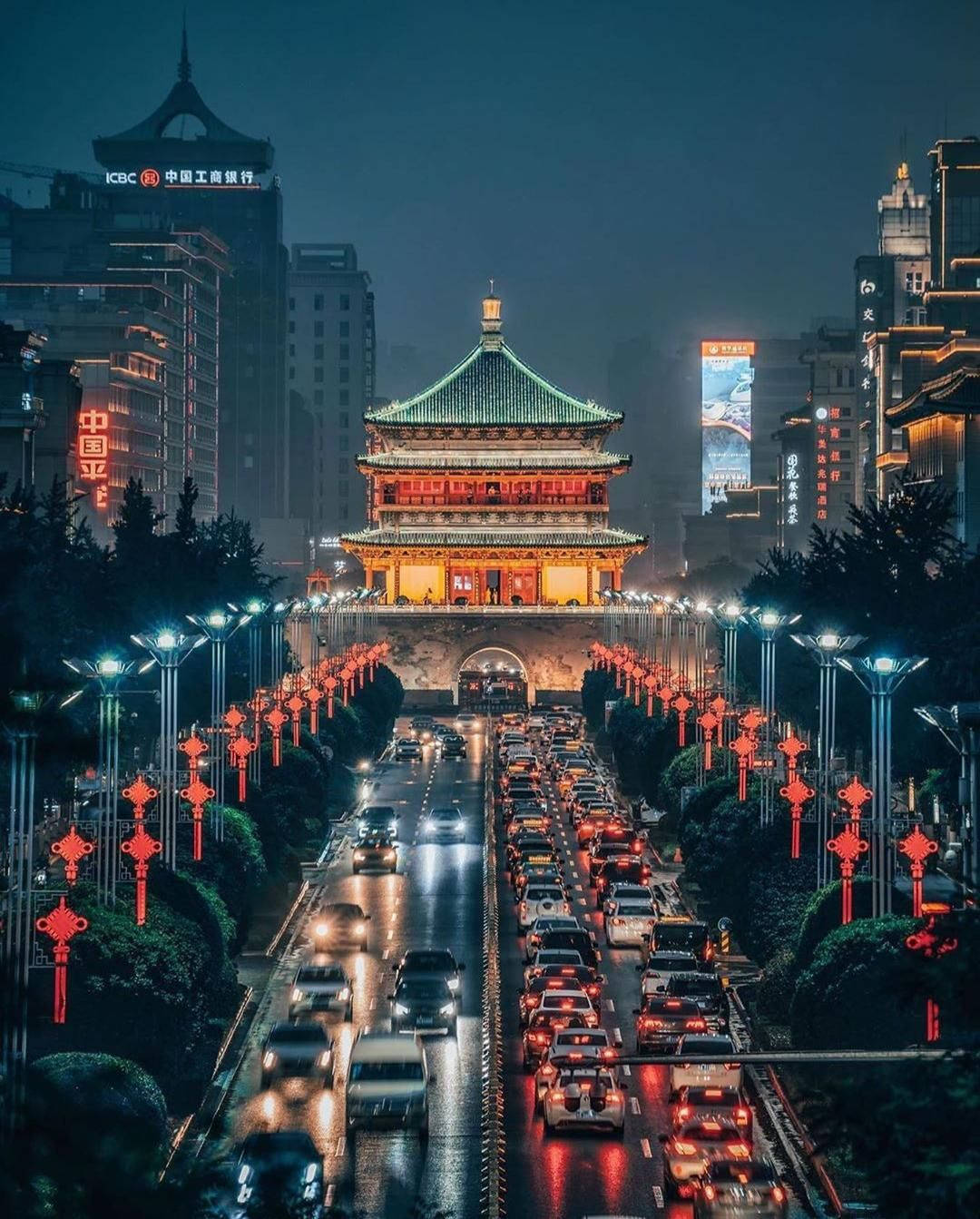 Xian Drum Tower Picha ya Ukuta