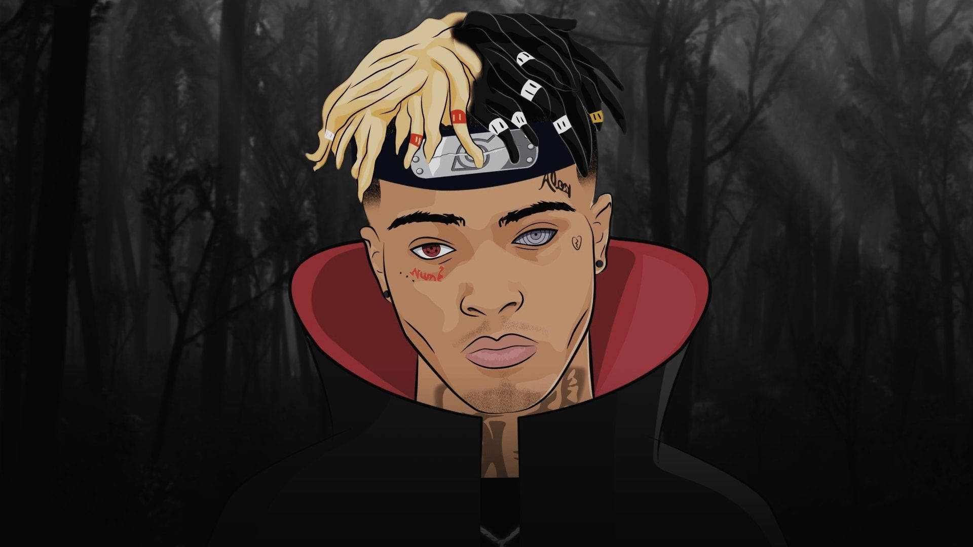 Xxxtentacion Anime Katika Vazi Maarufu la Akatsuki Picha ya Ukuta