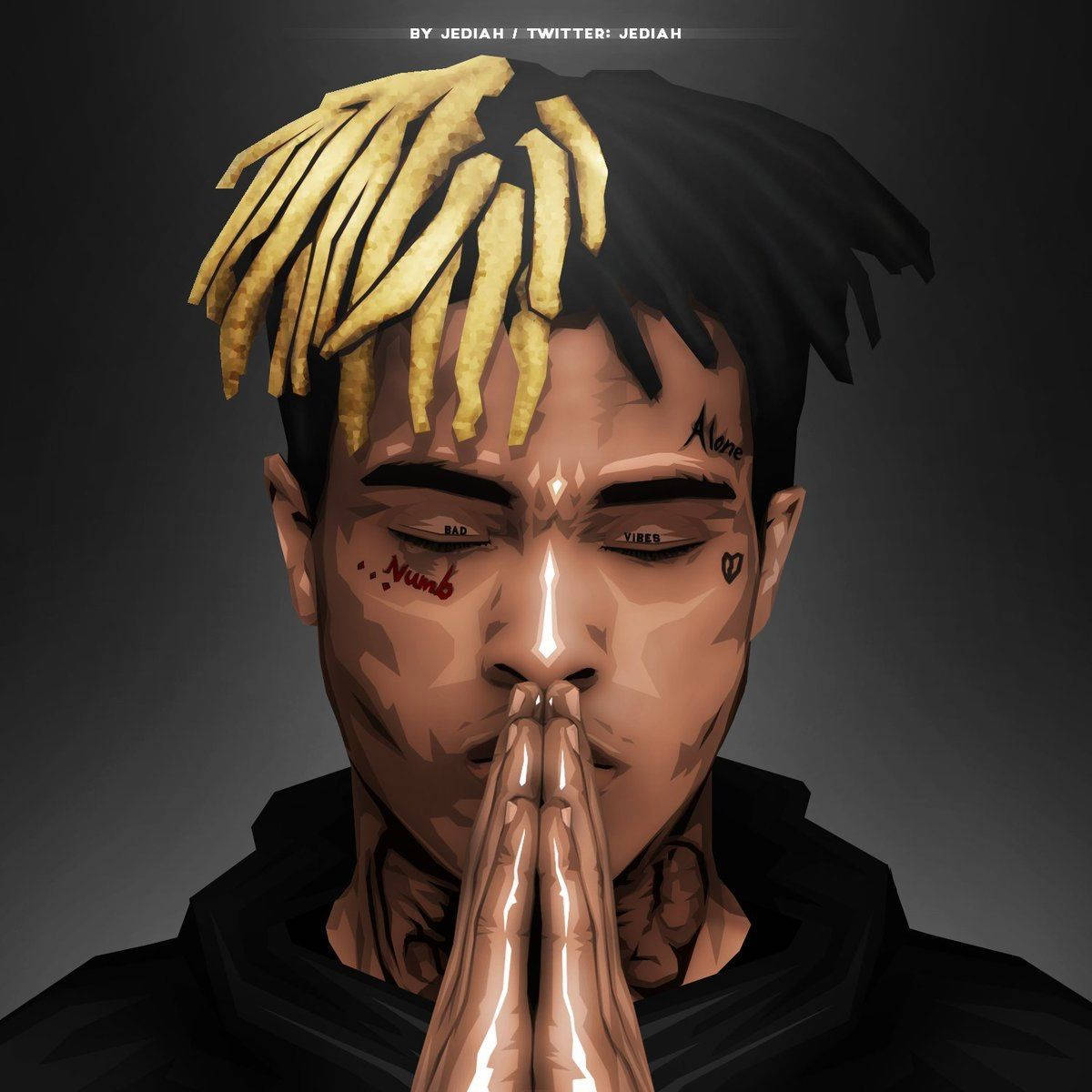 Xxxtentacion Anime Mikono ya Maombi Picha ya Ukuta