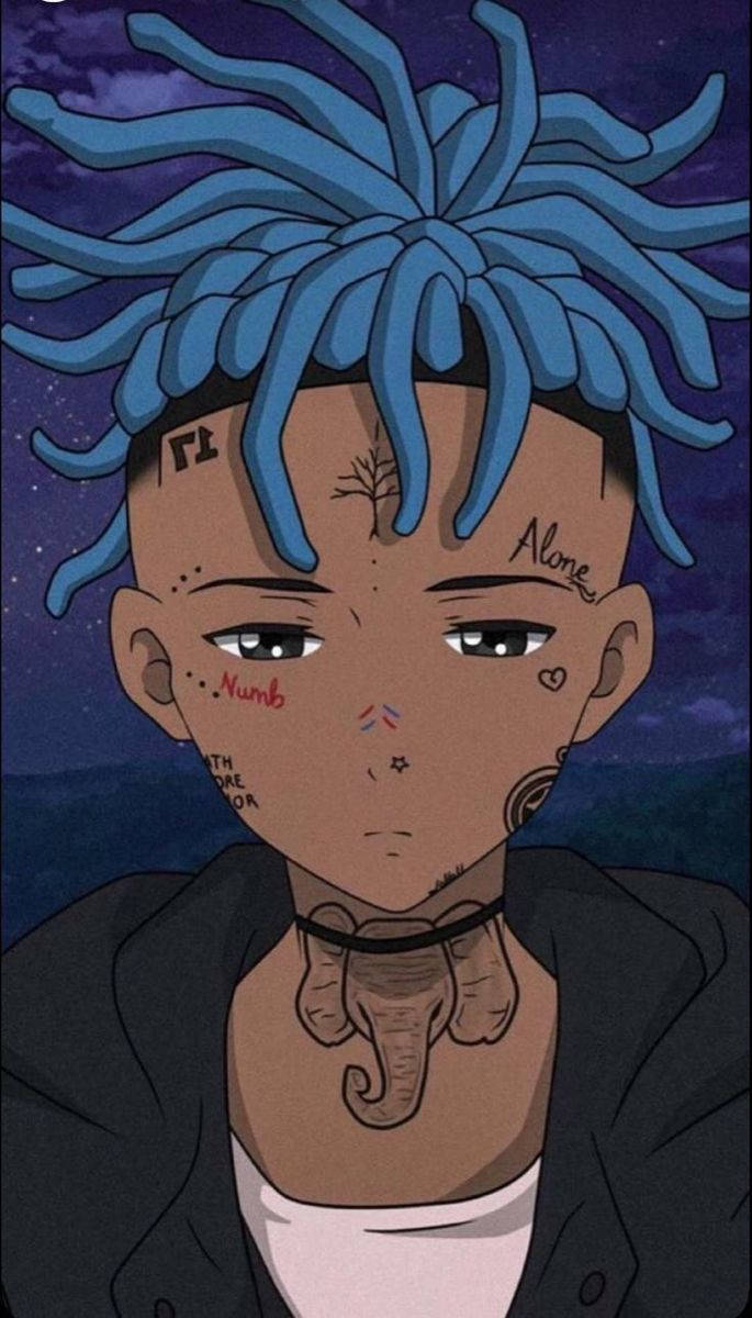 Xxxtentacion Mwanamuziki wa Anime Mwenye Tatoo Picha ya Ukuta