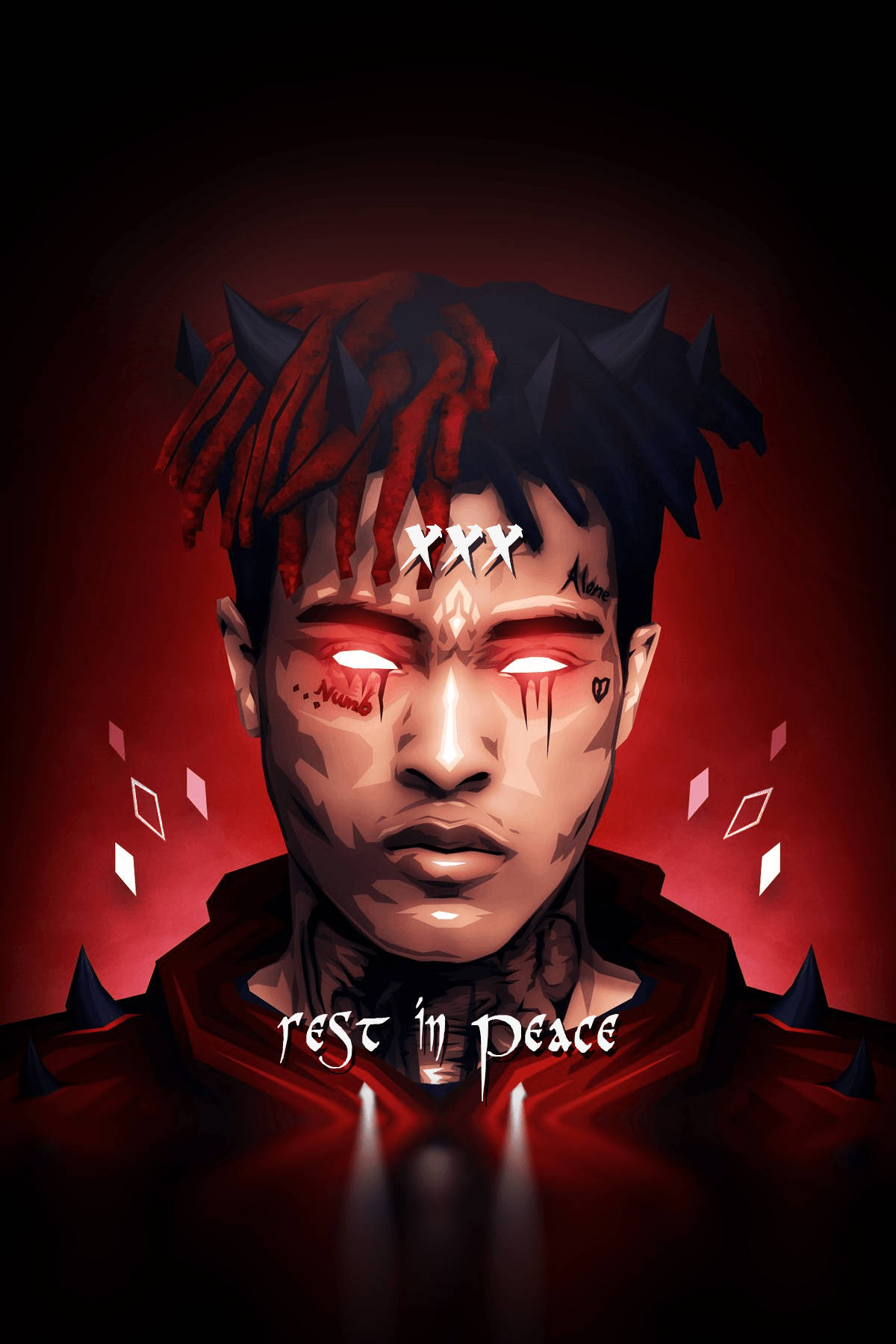 Xxxtentacion Rapa wa Anime Mwenye Pembe Picha ya Ukuta