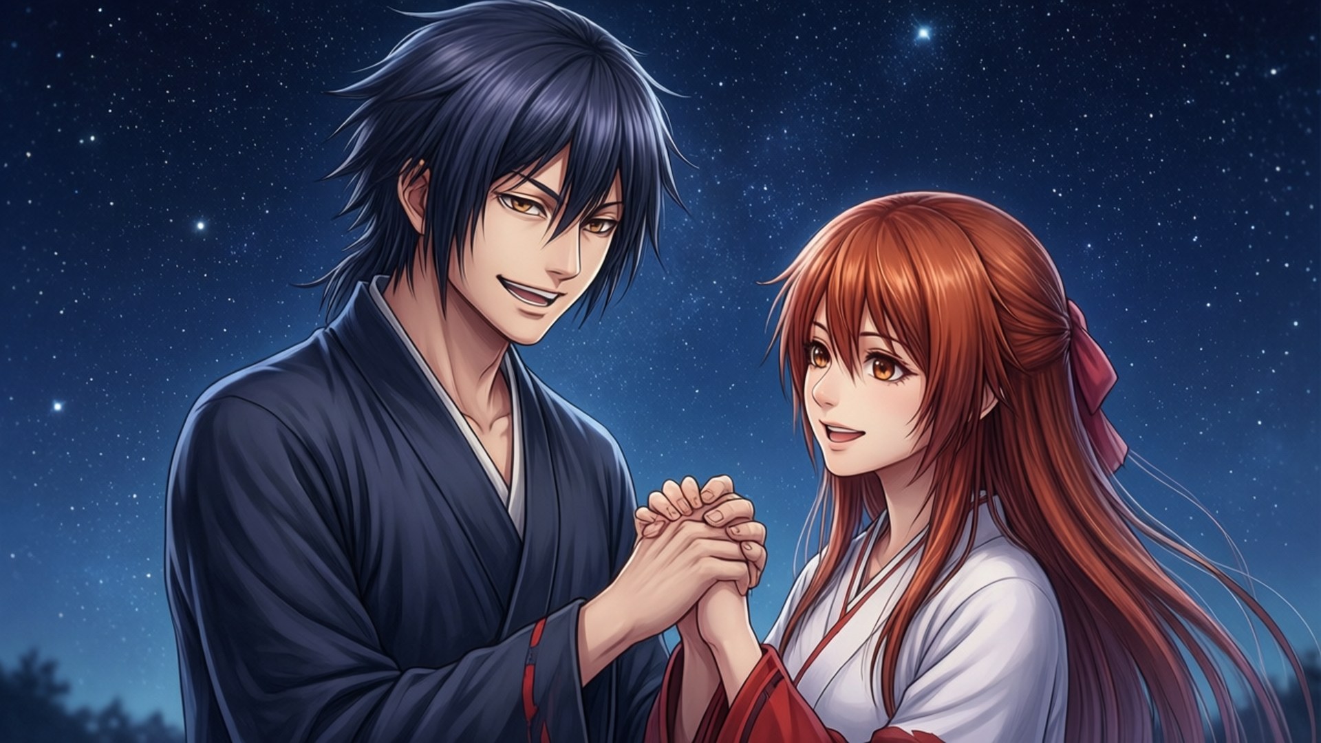 Yato na Hiyori Wanatazama Nyota Picha ya Ukuta