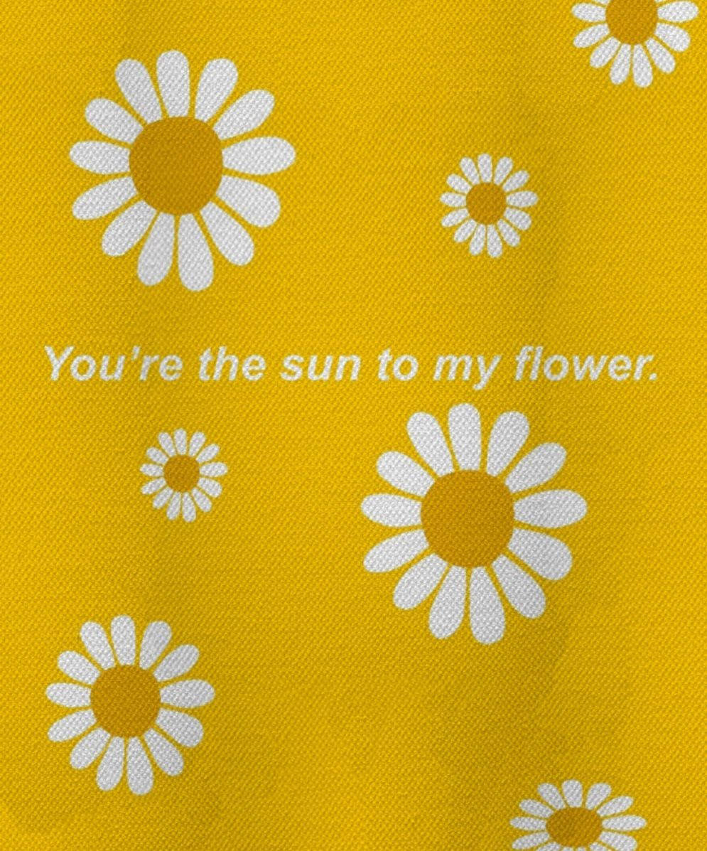 Yellow Aesthetic Printed Sunflowers Picha ya Ukuta