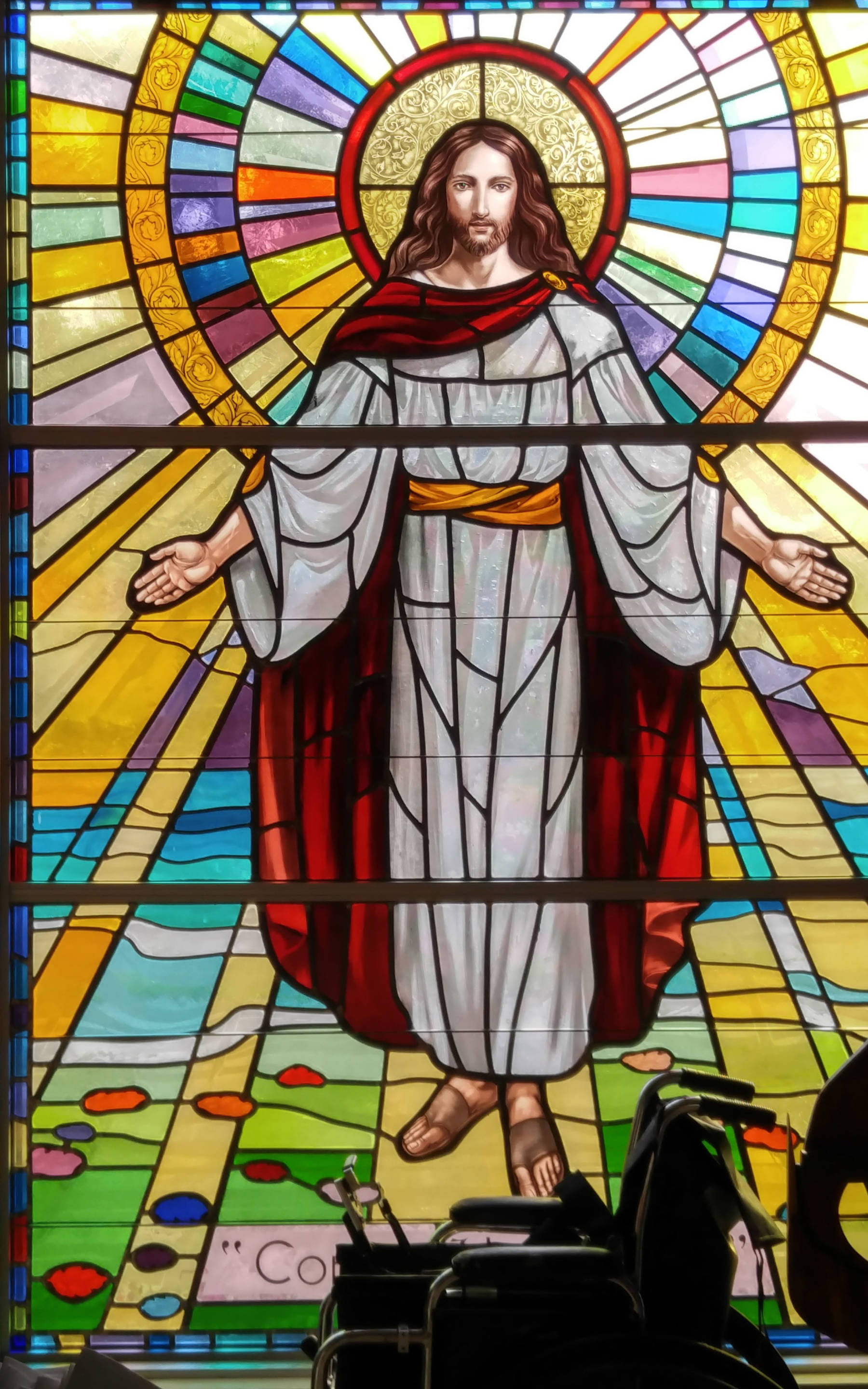Yesu Stained Glass Katoliki Picha ya Ukuta