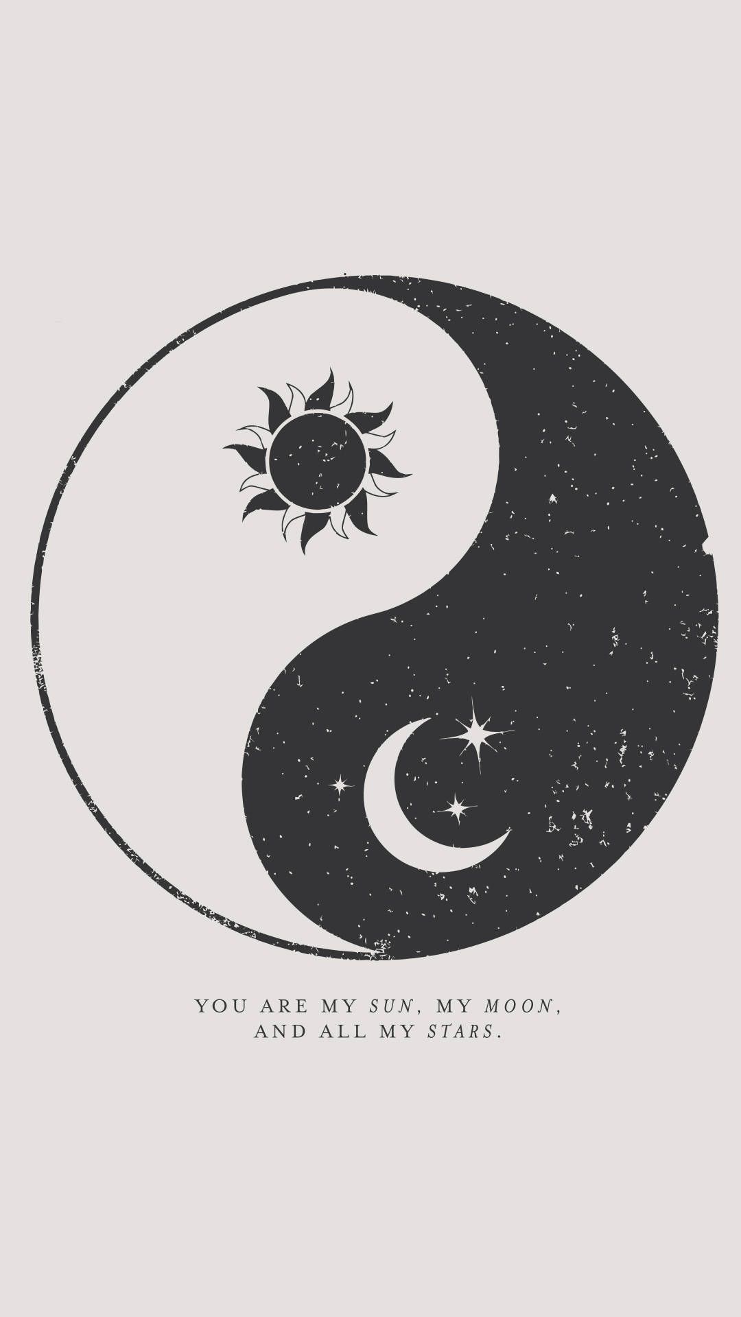 Yin Yang ya Mwezi na Jua la Kibinafsi Picha ya Ukuta