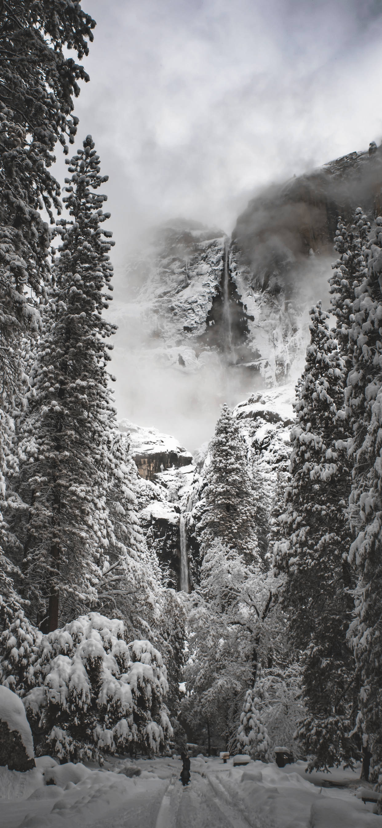 Yosemite iPhone ya Rangi ya Nyeusi na White Picha ya Ukuta