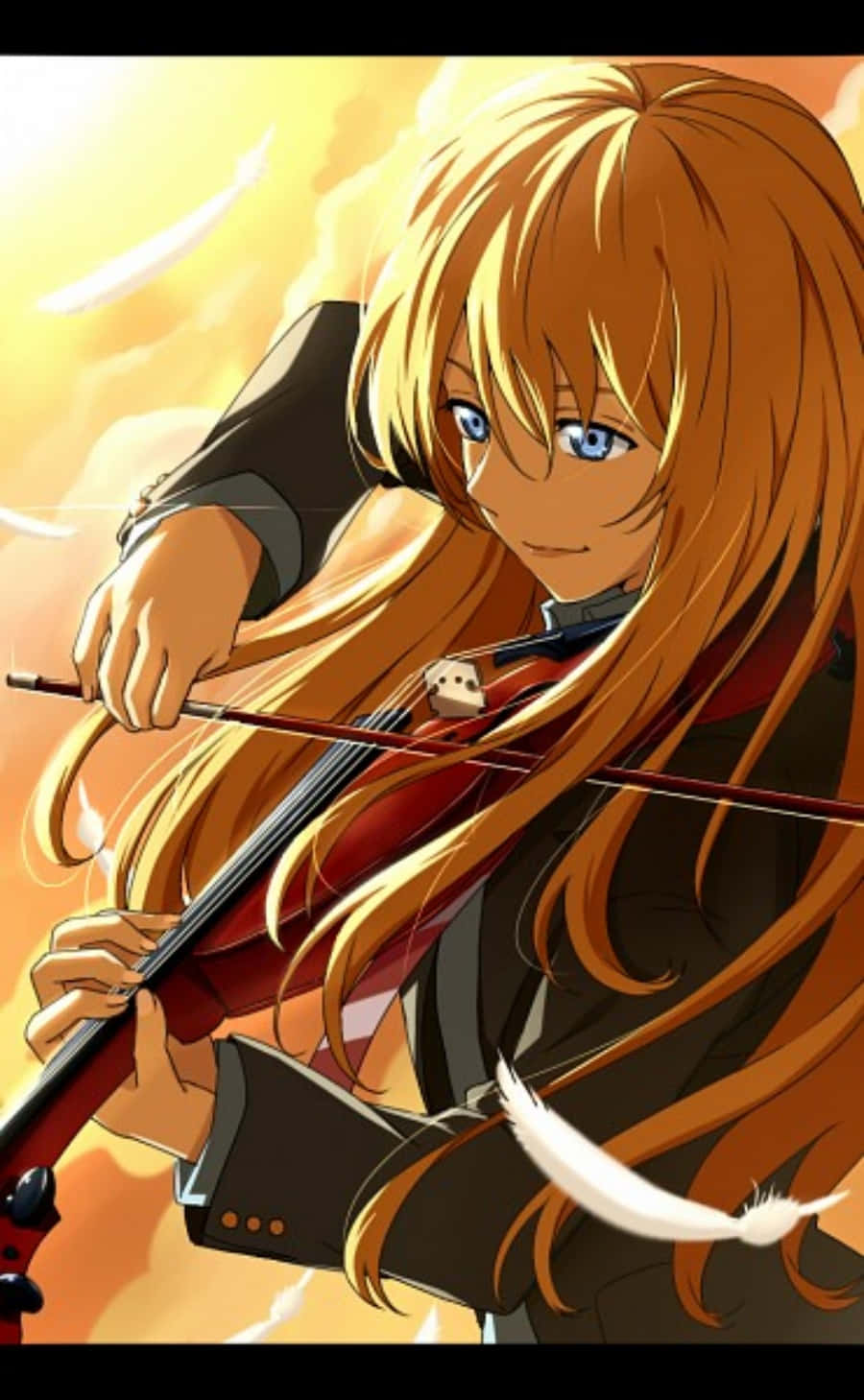 Your Lie In April iPhone Kaori Violin Anime Pictures Picha ya Ukuta