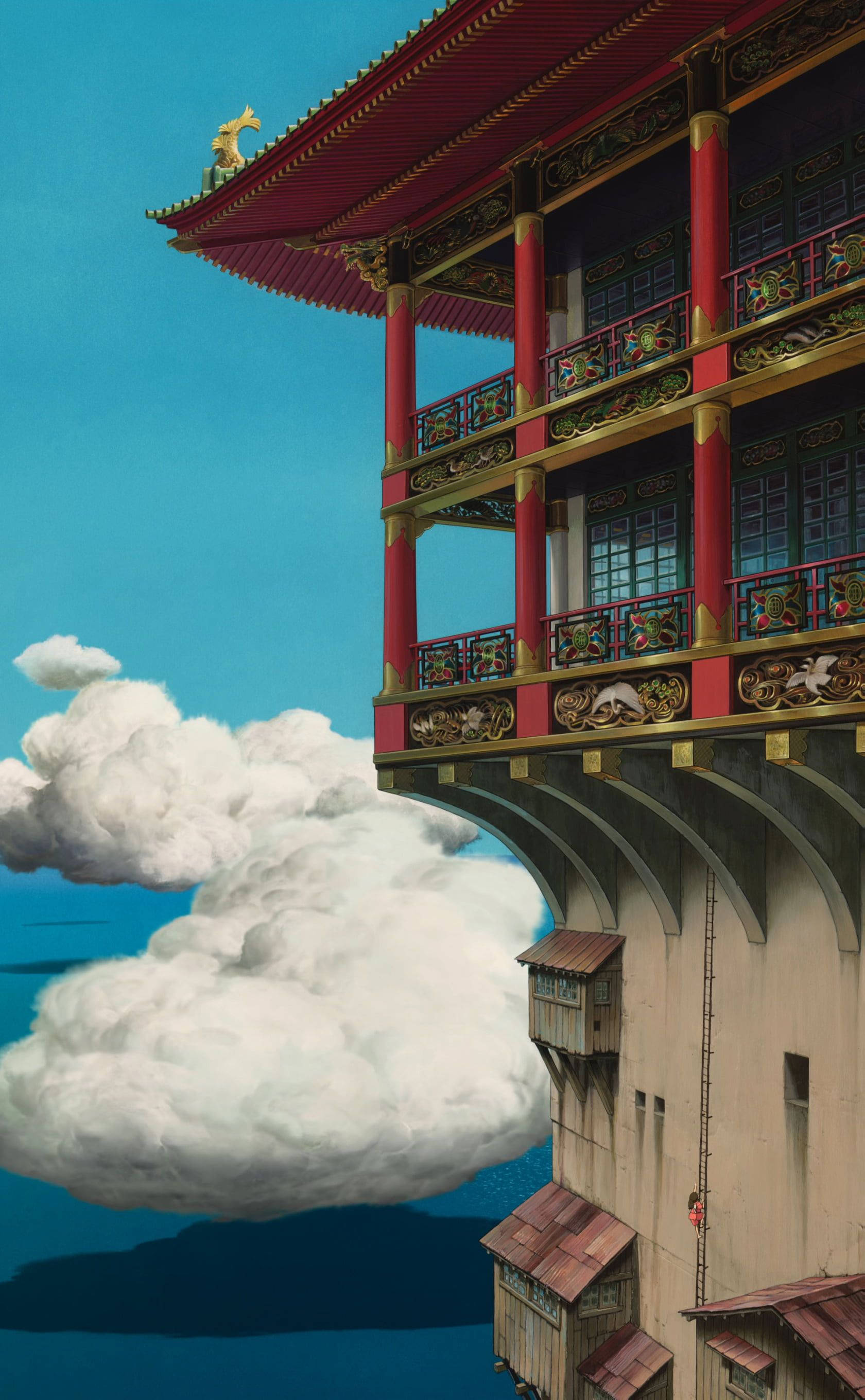 Yubaba's Bathhouse from Spirited Away Picha ya Ukuta