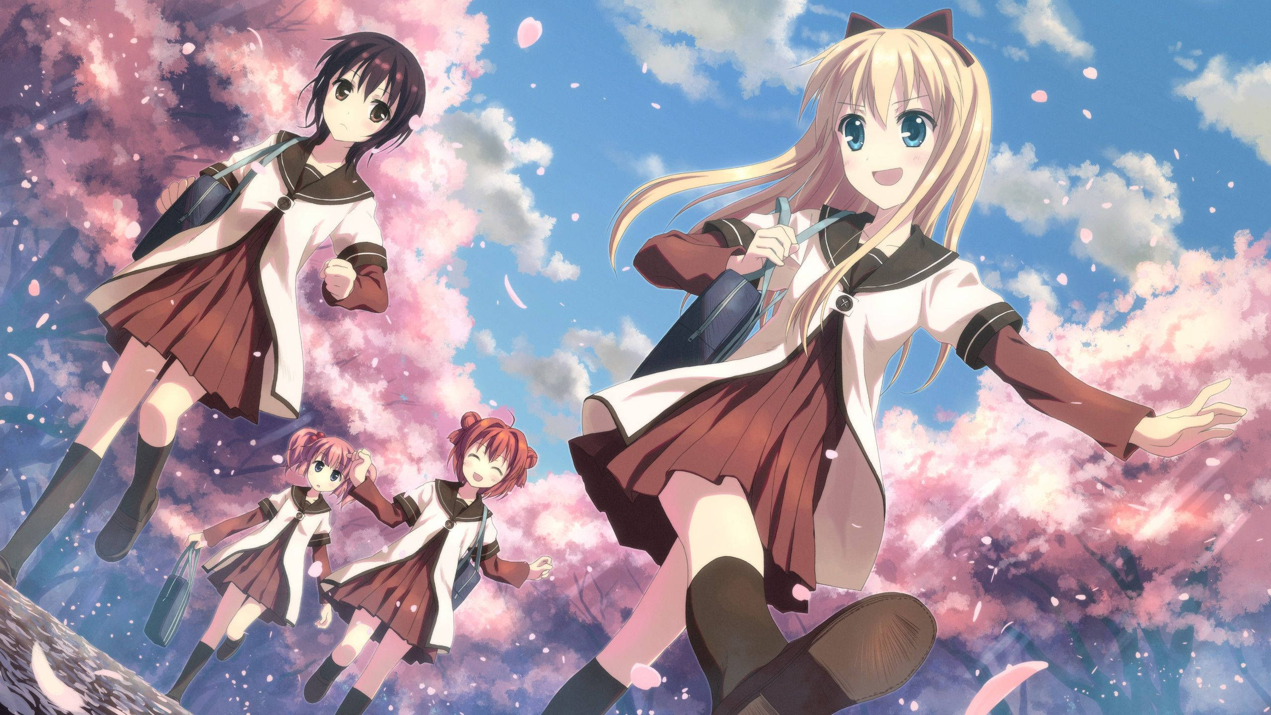 Yuru Yuri Anime Wasagaji Picha ya Ukuta