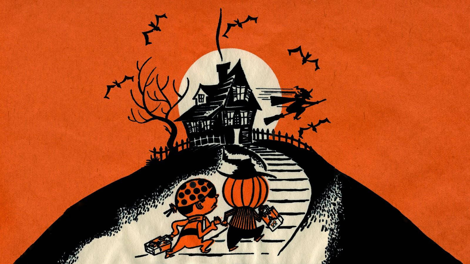 Zabibu za Halloween za Kale za Kutembelea au Kutibiwa Picha ya Ukuta