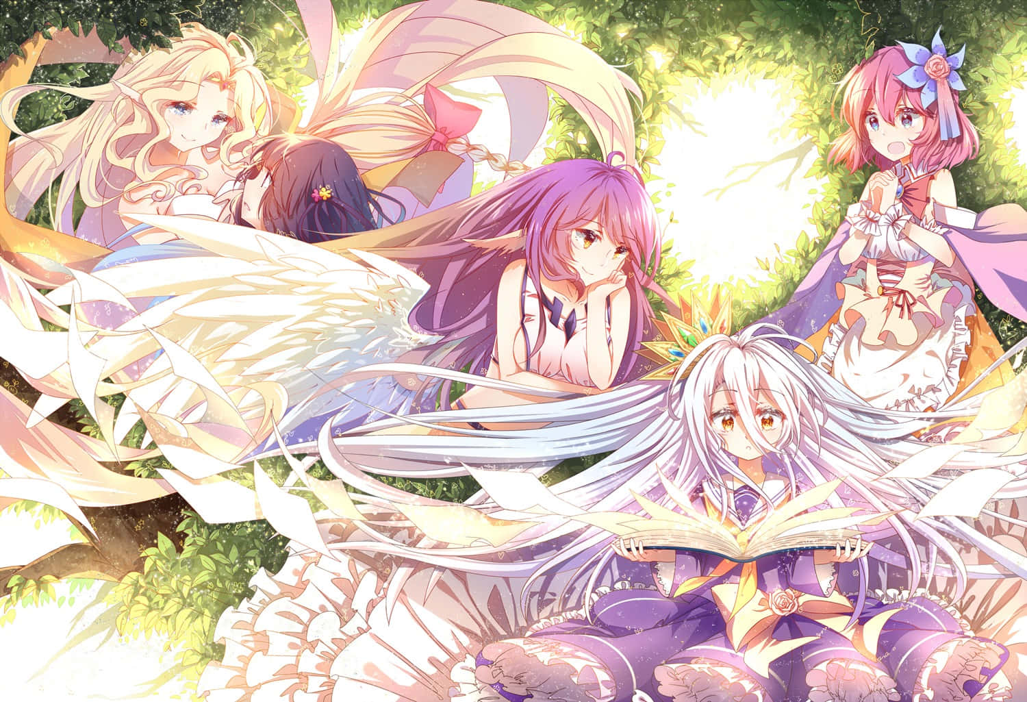 Zama katika ulimwengu wa kuvutia wa No Game No Life Picha ya Ukuta