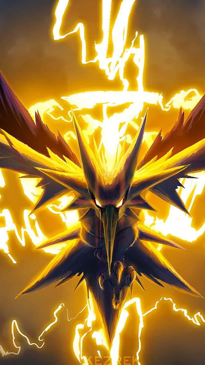 Zapdos Akiye Na Miale Ya Umeme Picha ya Ukuta